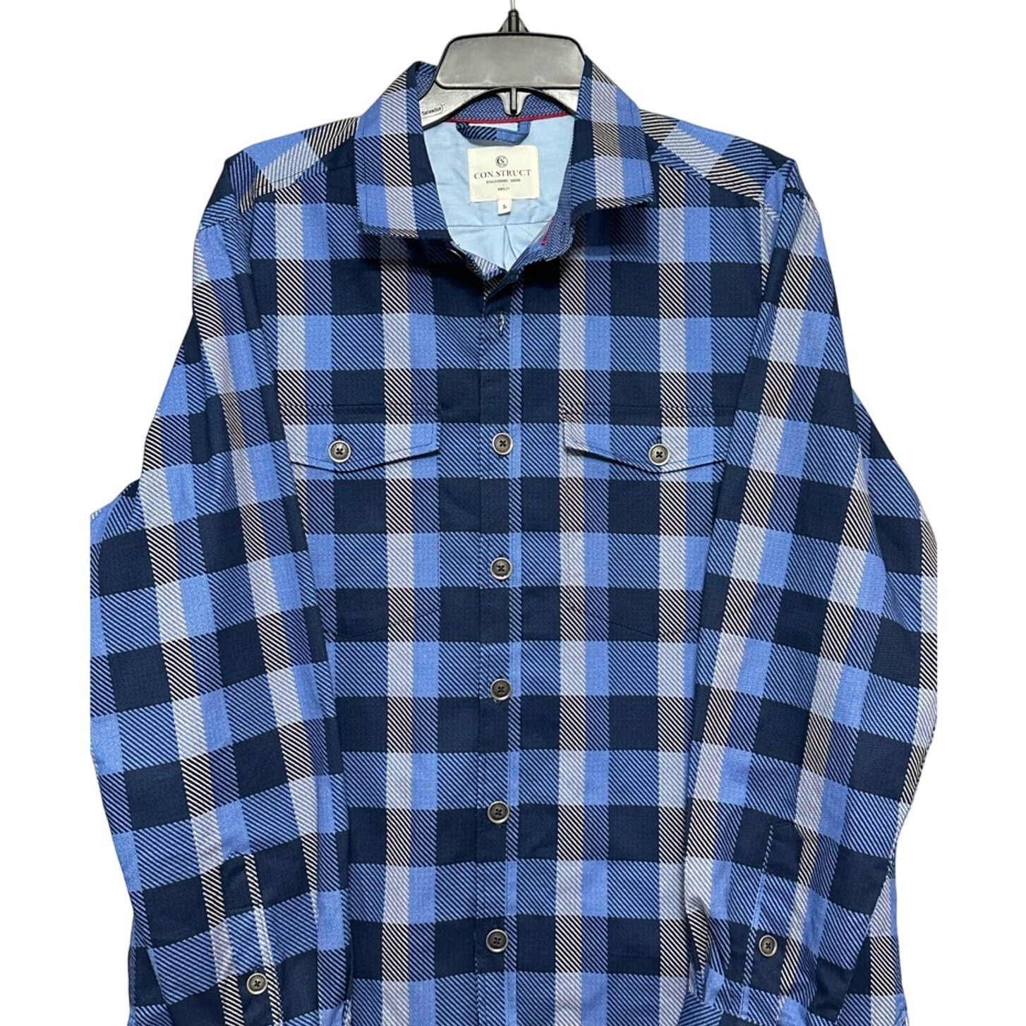 Other Con.Struct Collared Shirt Plaid Button Down Blue/Black NWOT Size US L / EU 52-54 / 3 - 2 Thumbnail