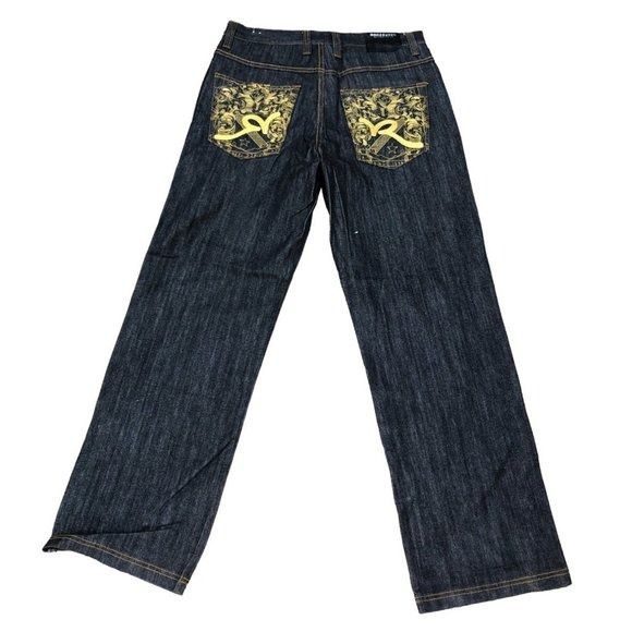 Rocawear Vintage Rocawear Embroidered Jeans Size 34 'Yellow R' Size US 34 / EU 50 - 2 Thumbnail