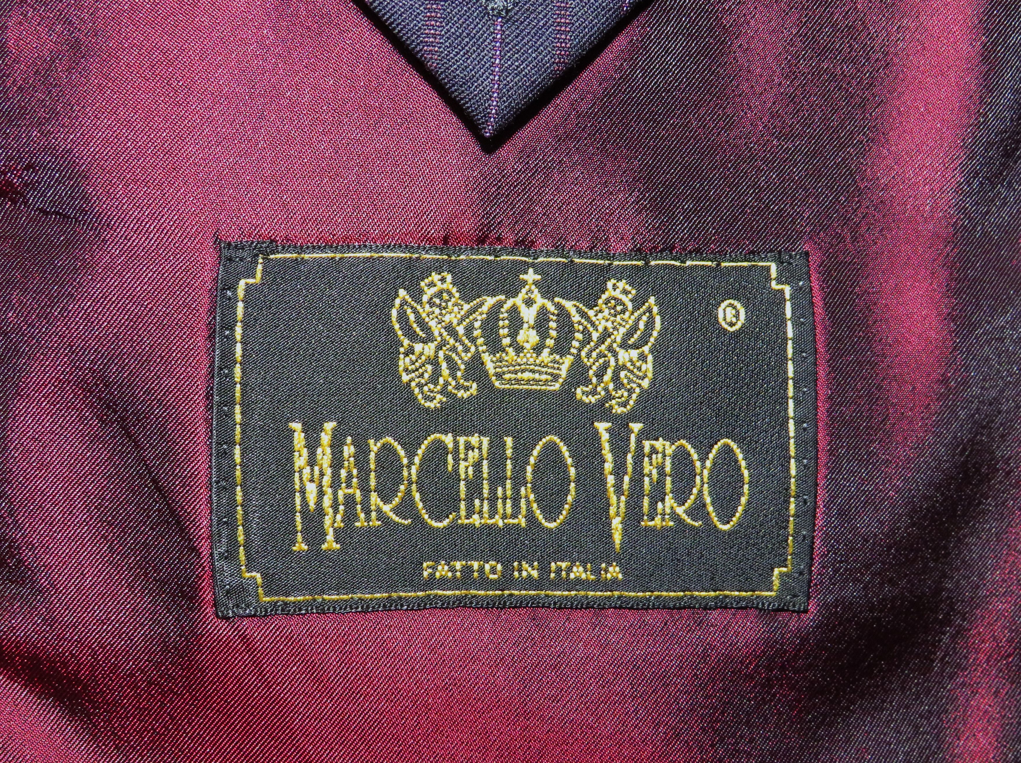 Other Marcello Vero by D'Avenza Navy Striped Two Button Suit 43R Size 44R - 17 Thumbnail