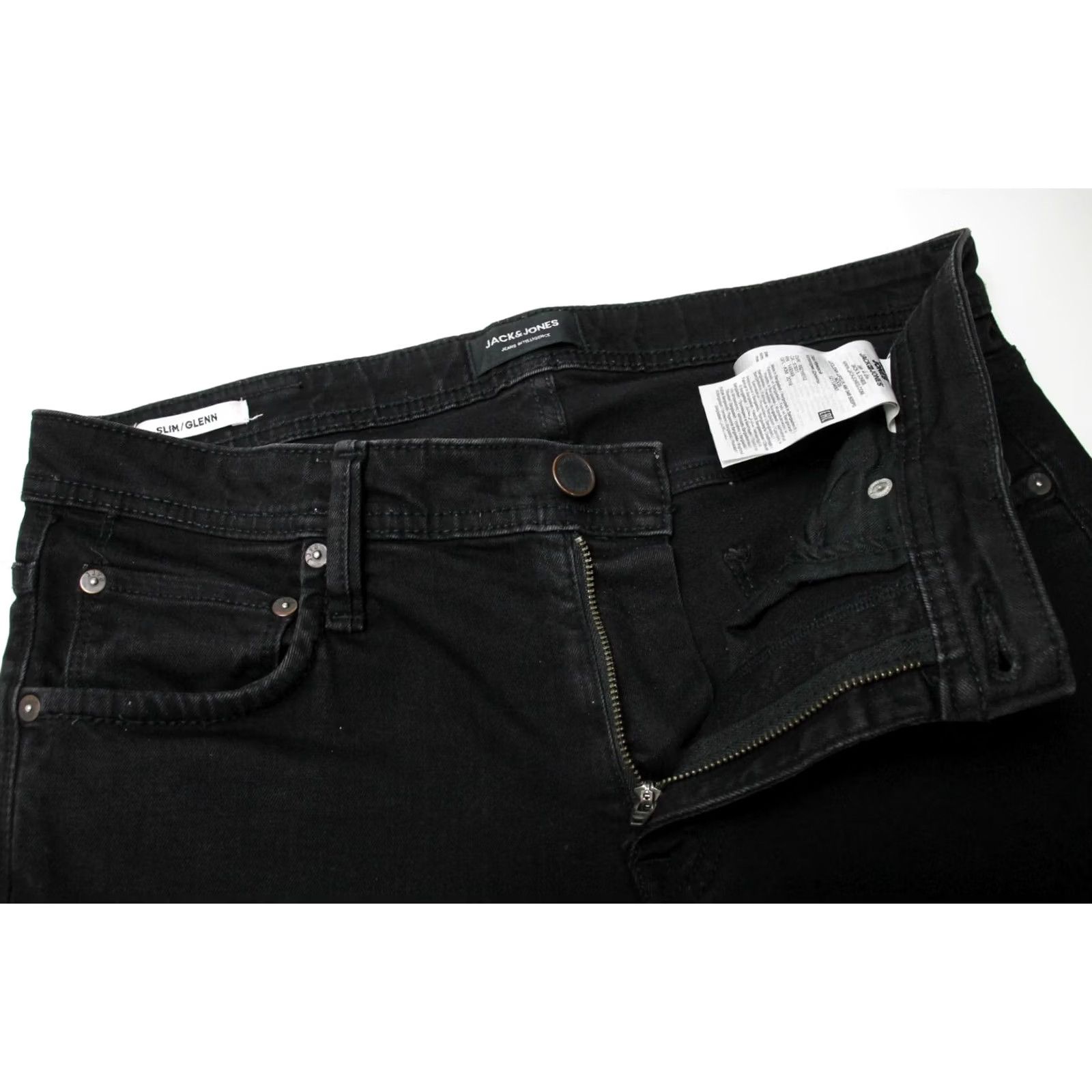 Jack & Jones JACK & JONES Jeans Men's Slim/Glenn Black Denim Stretch Zip Fly W32/L32 Size US 32 / EU 48 - 4 Thumbnail