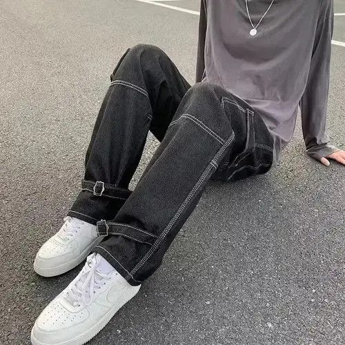 Other Retro Style Stitched Straight Leg Denim Trousers Size US 29 - 2 Thumbnail