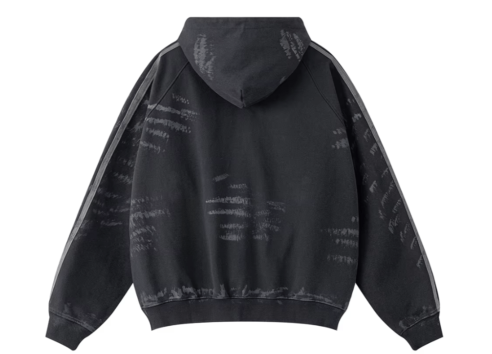 Japanese Brand Dirty Printed Striped Hoodies Size US L / EU 52-54 / 3 - 2 Thumbnail