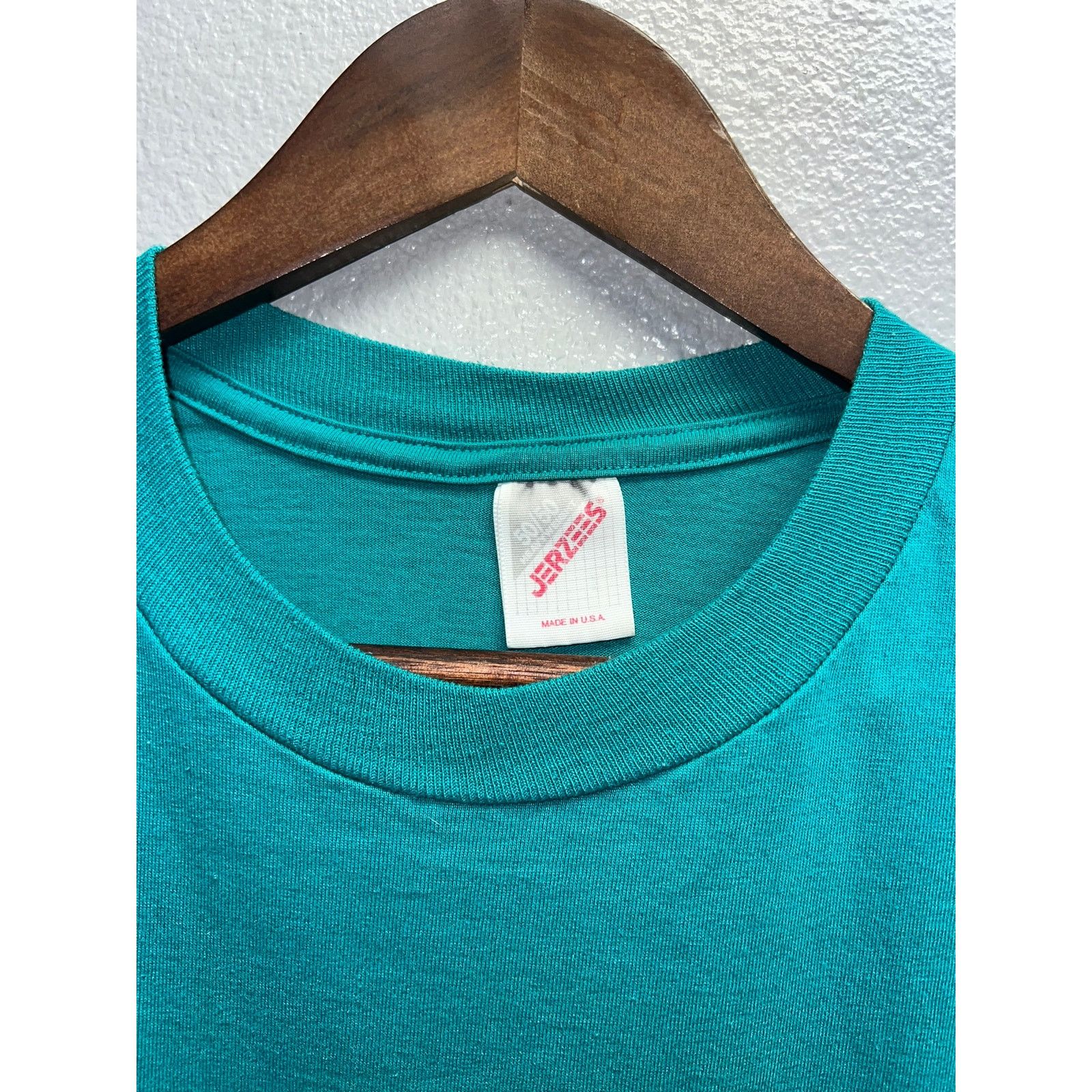 Jerzees Vintage Green Blank Shirt Jerzees 50/50 Teal USA 90s Large Size US L / EU 52-54 / 3 - 5 Thumbnail