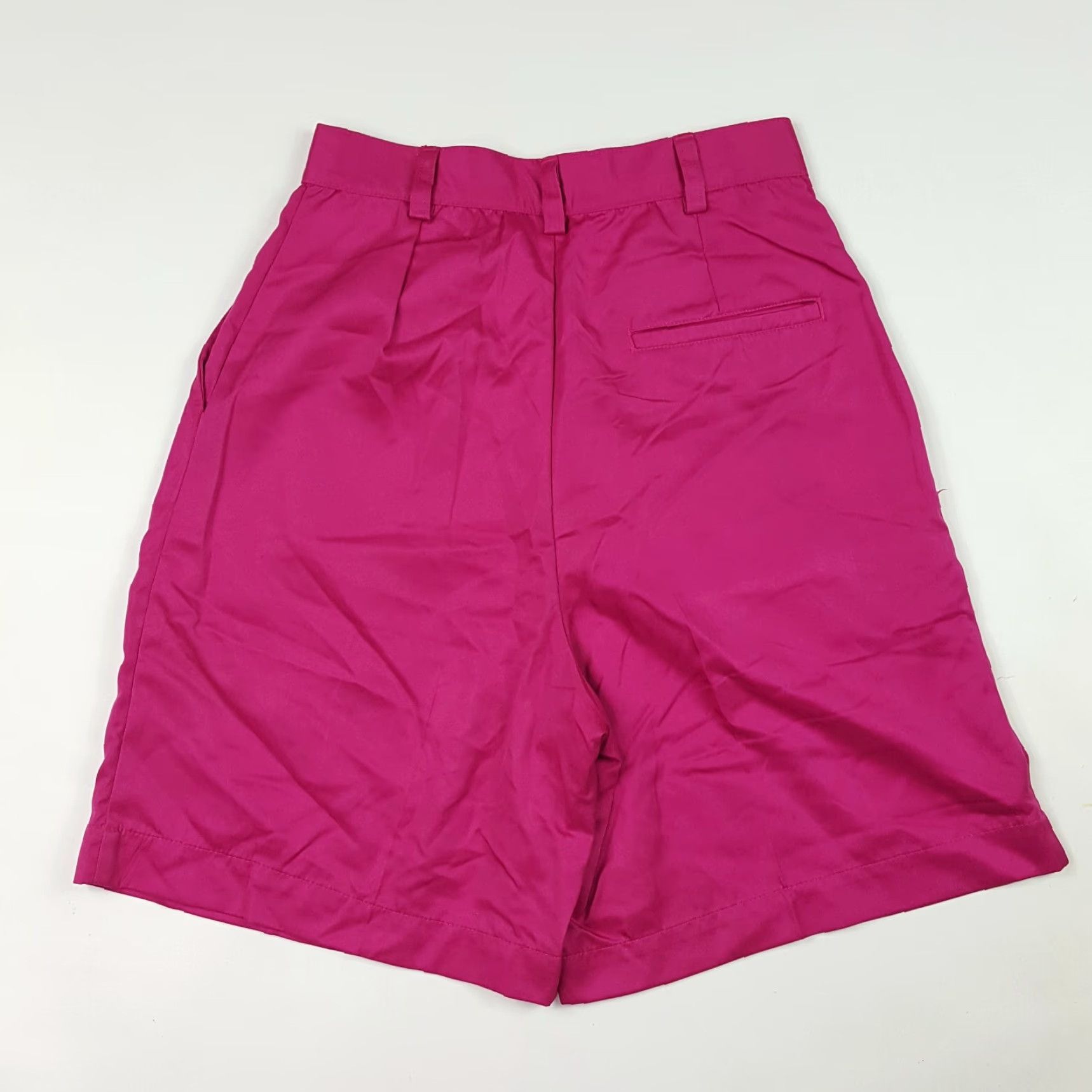 Spalding VINTAGE Spalding Golf Womens High Waist Shorts 8 Pink 90s Outdoor Athletic Pleated Twill Polyester Solid Buttons Zip Rise High Womens Size 26" / US 2 / IT 38 - 3 Thumbnail
