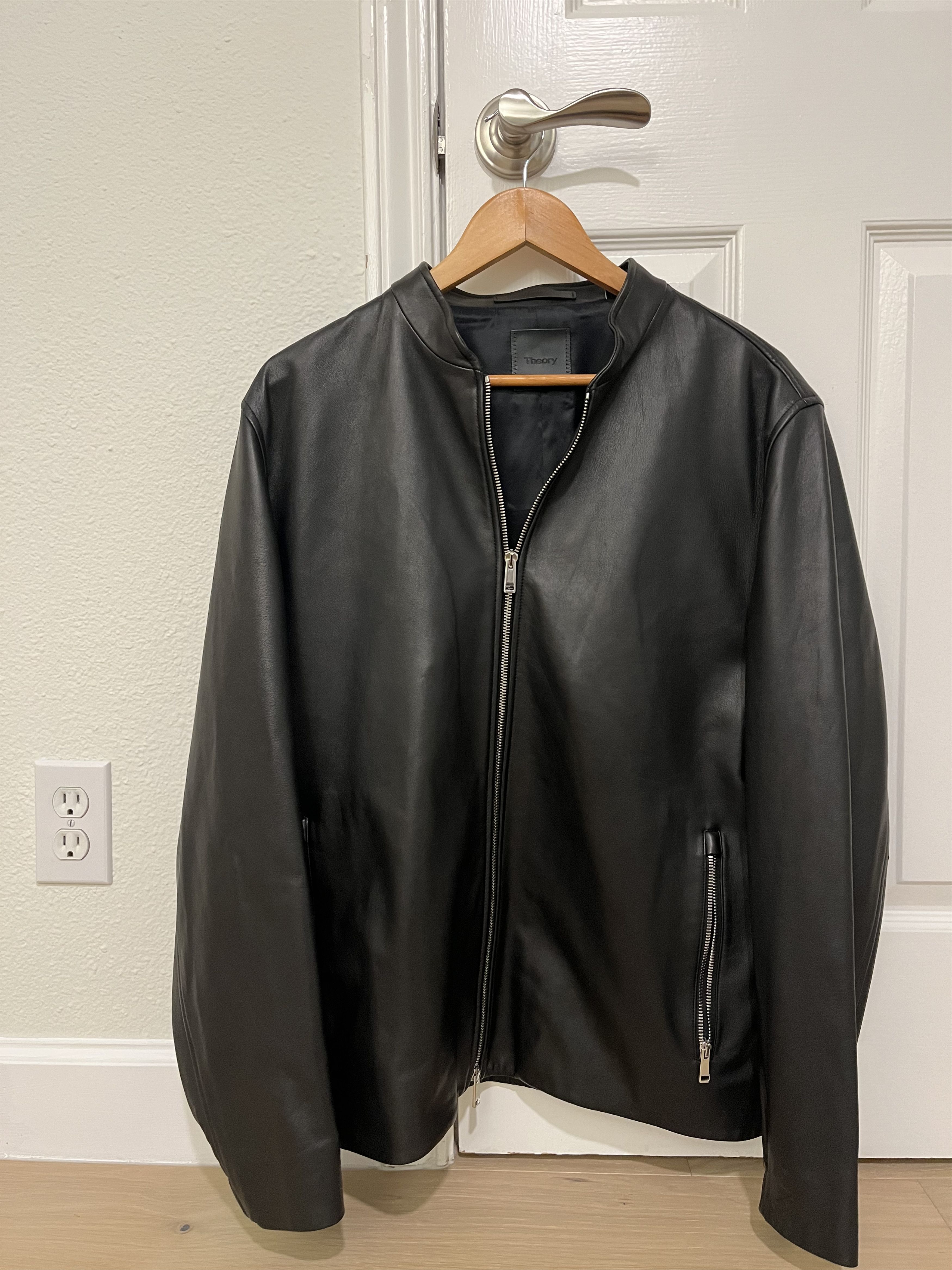 Theory Theory Leather Jacket Size US XL / EU 56 / 4 - 1 Thumbnail