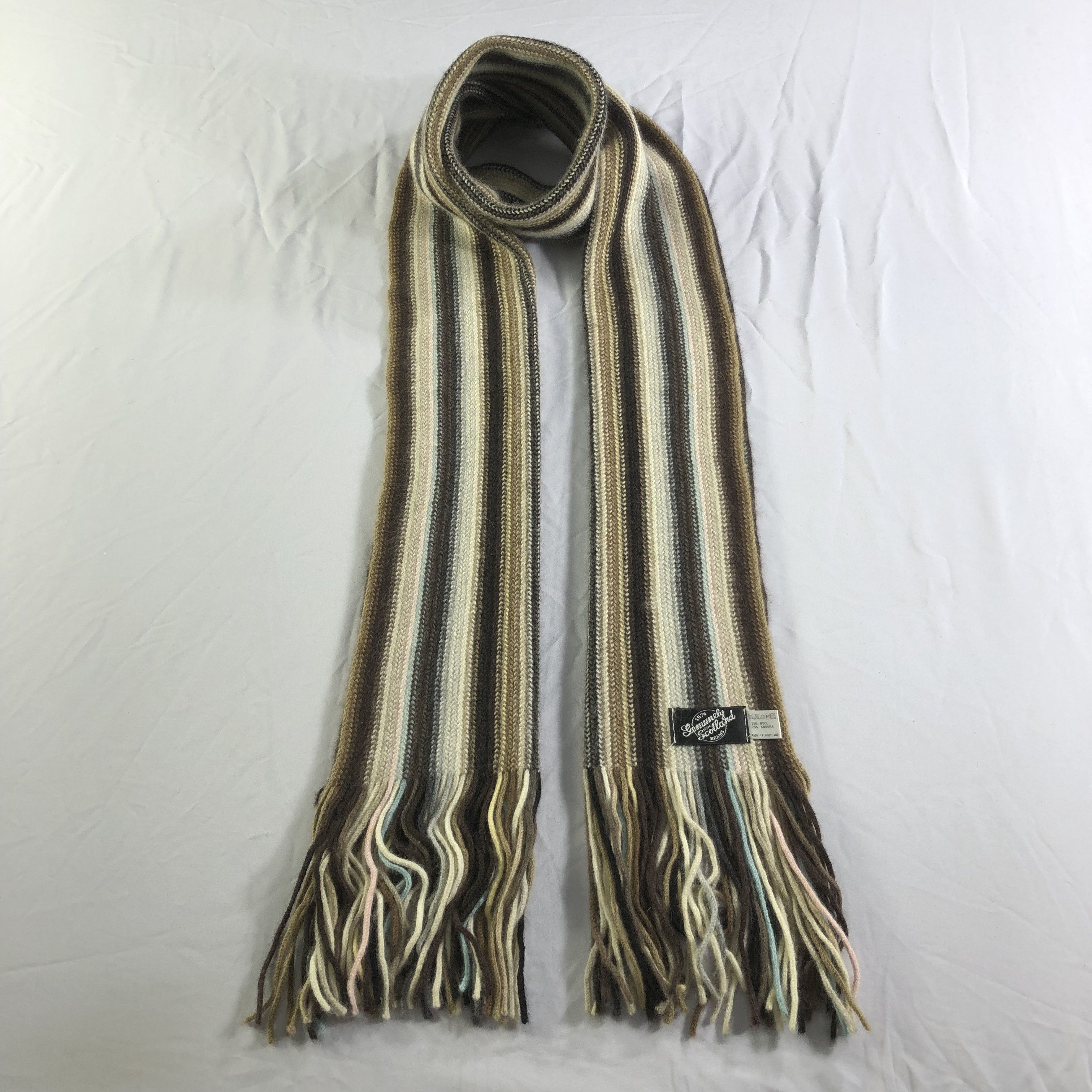 Beams Plus Beams Stripe Knit Wool Scarf Muffler Neckwear V2255 Size ONE SIZE - 1 Thumbnail