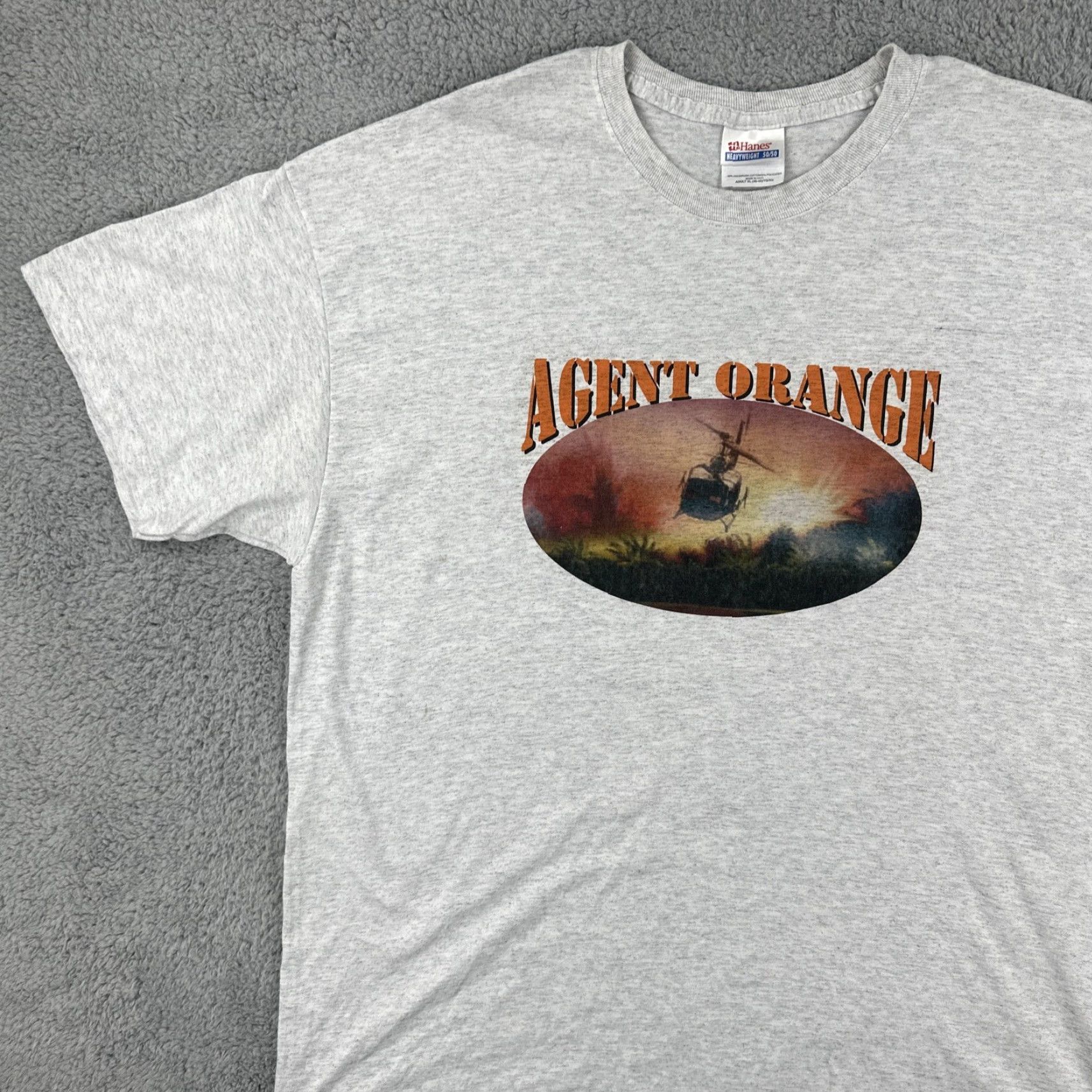 Hanes VINTAGE Hanes T Shirt XL Gray 50/50 Short Sleeve Graphic Tee Men Decade 1990s Agent Orange Cont… Size US XL / EU 56 / 4 - 4 Thumbnail