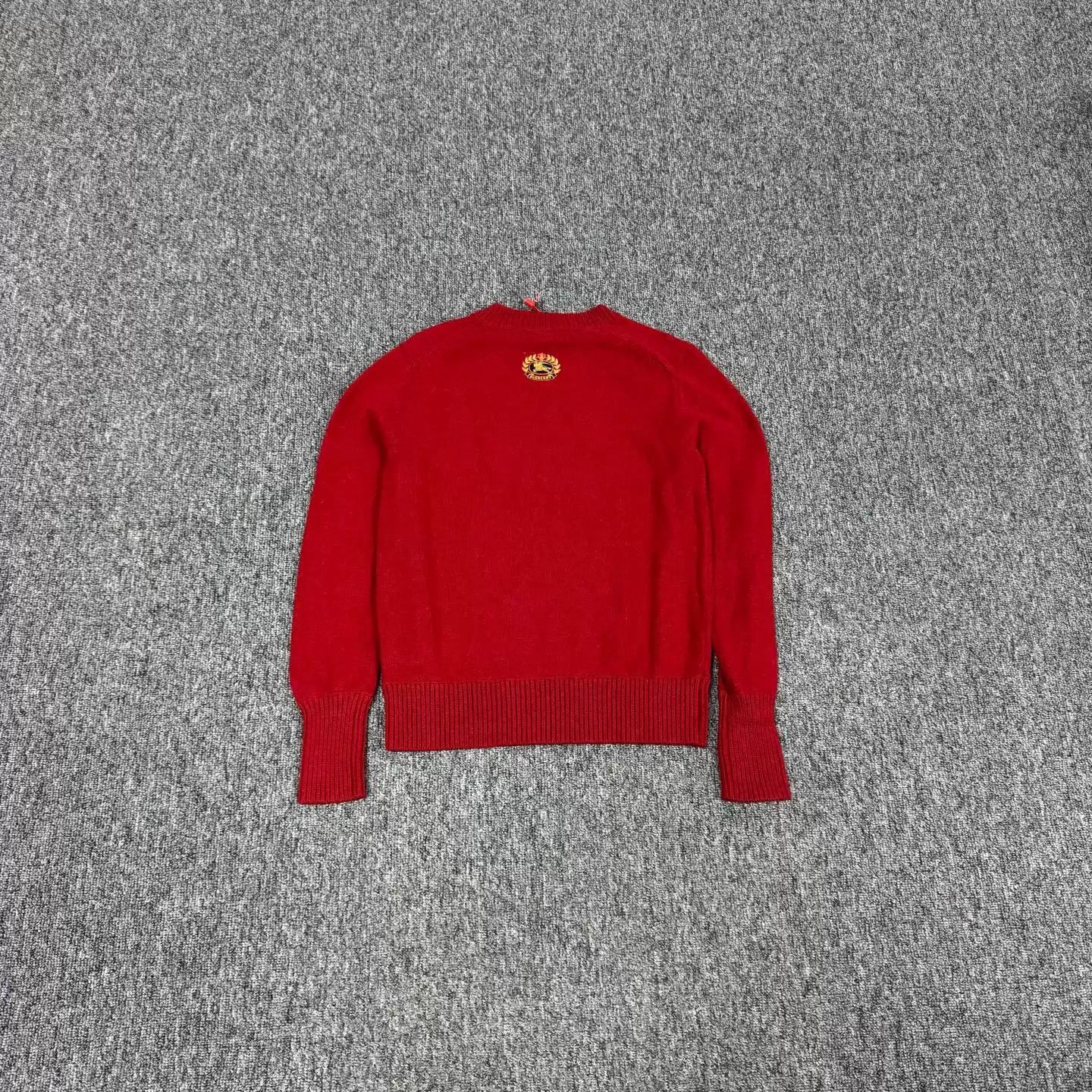 Burberry Burberry Red Horseferry Embroidered Wool Sweater M 99New Size M / US 6-8 / IT 42-44 - 2 Thumbnail
