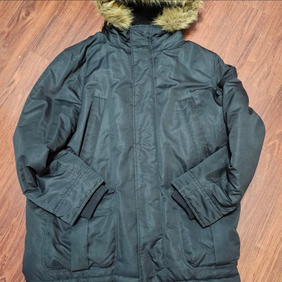 Gap Gap Men's Black Puffer Jacket with Faux Fur Trim Size US XXL / EU 58 / 5 - 1 Thumbnail