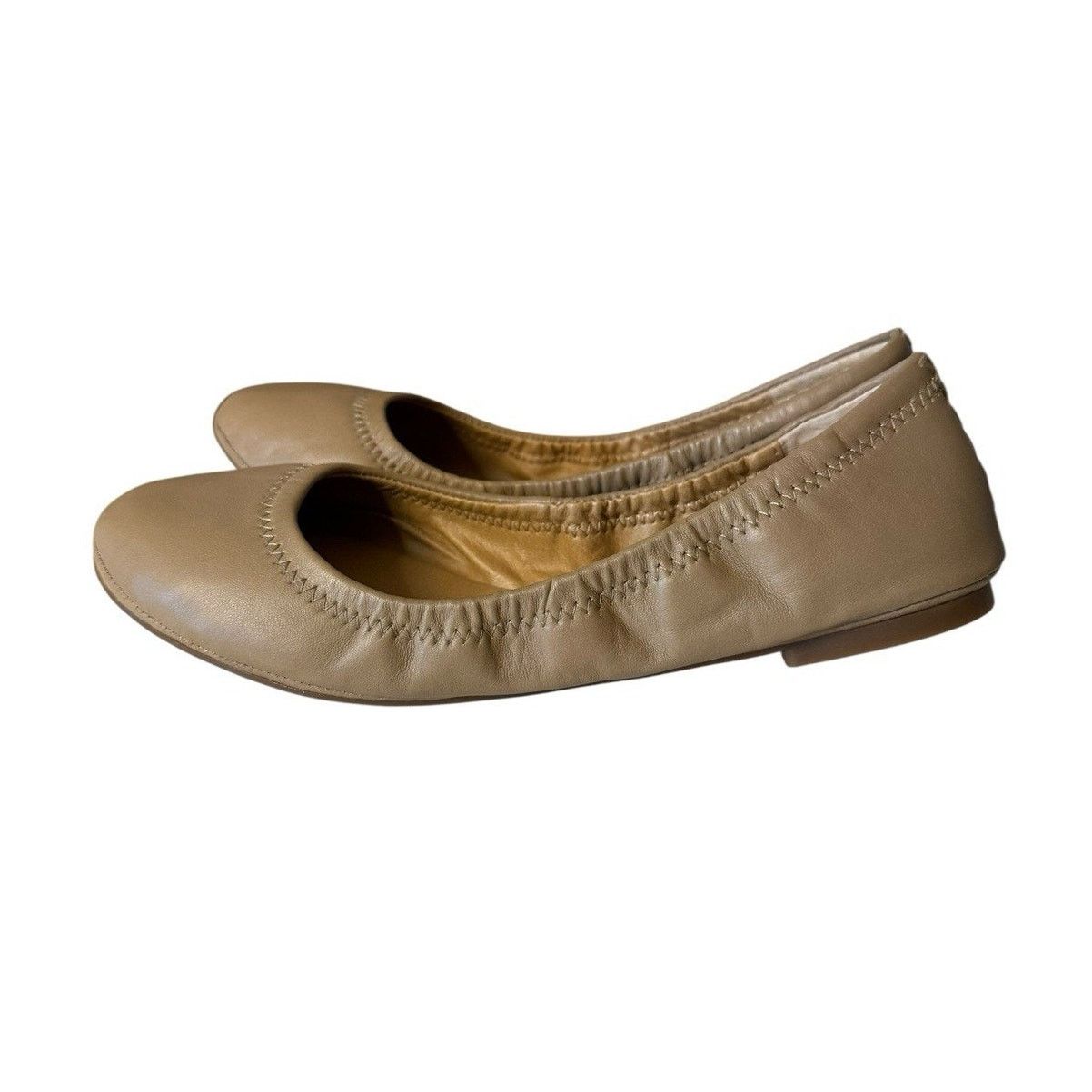 Lucky Brand Lucky Brand NEW Emmie Women's Beige Tan Leather Ballet Flats Size US 7 / IT 37 - 5 Thumbnail