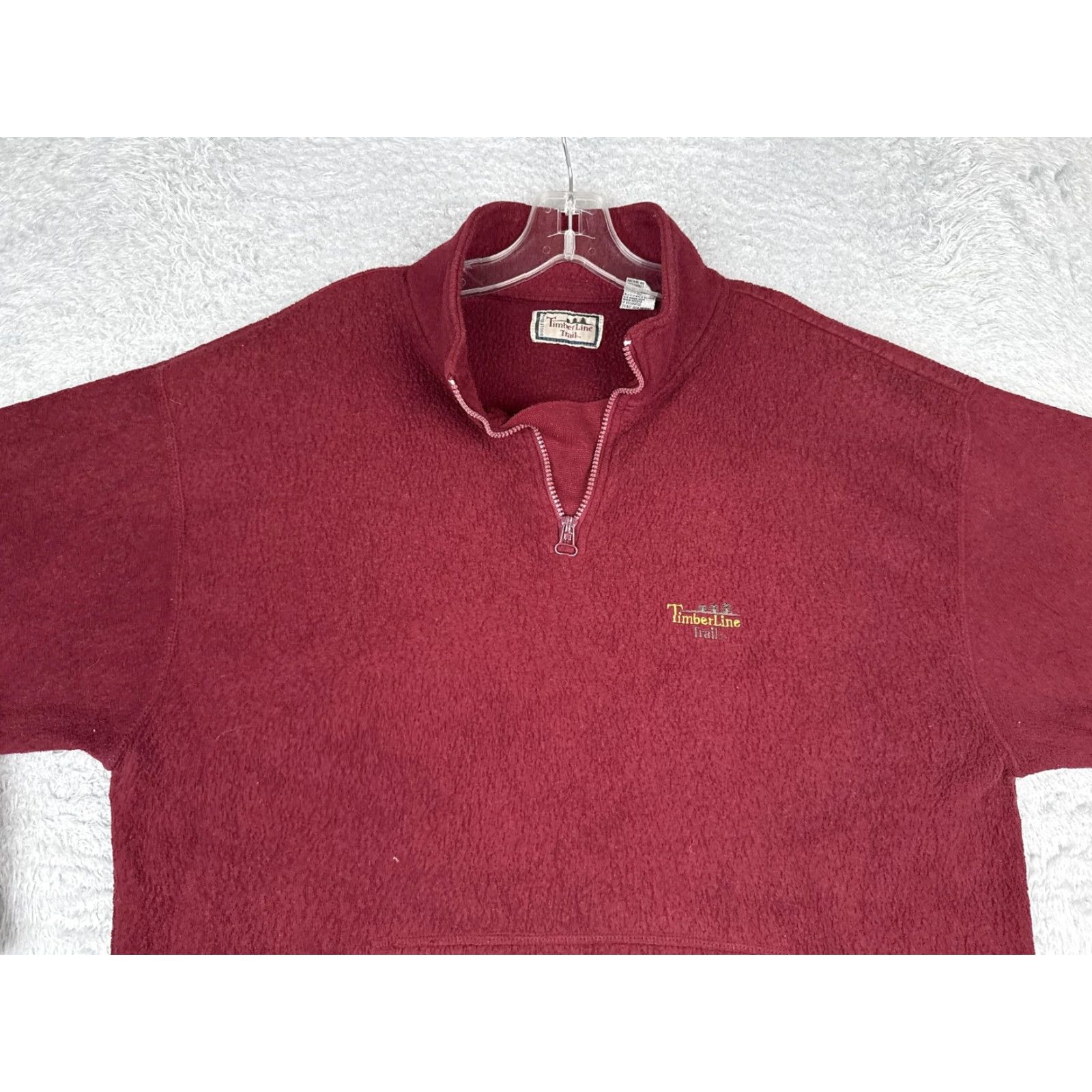 Bugle Boy VINTAGE Bugle Boy TimberLine Trail Sweater Mens L Red 1/4 Zip Pullover Poly Fleece Size US L / EU 52-54 / 3 - 4 Thumbnail