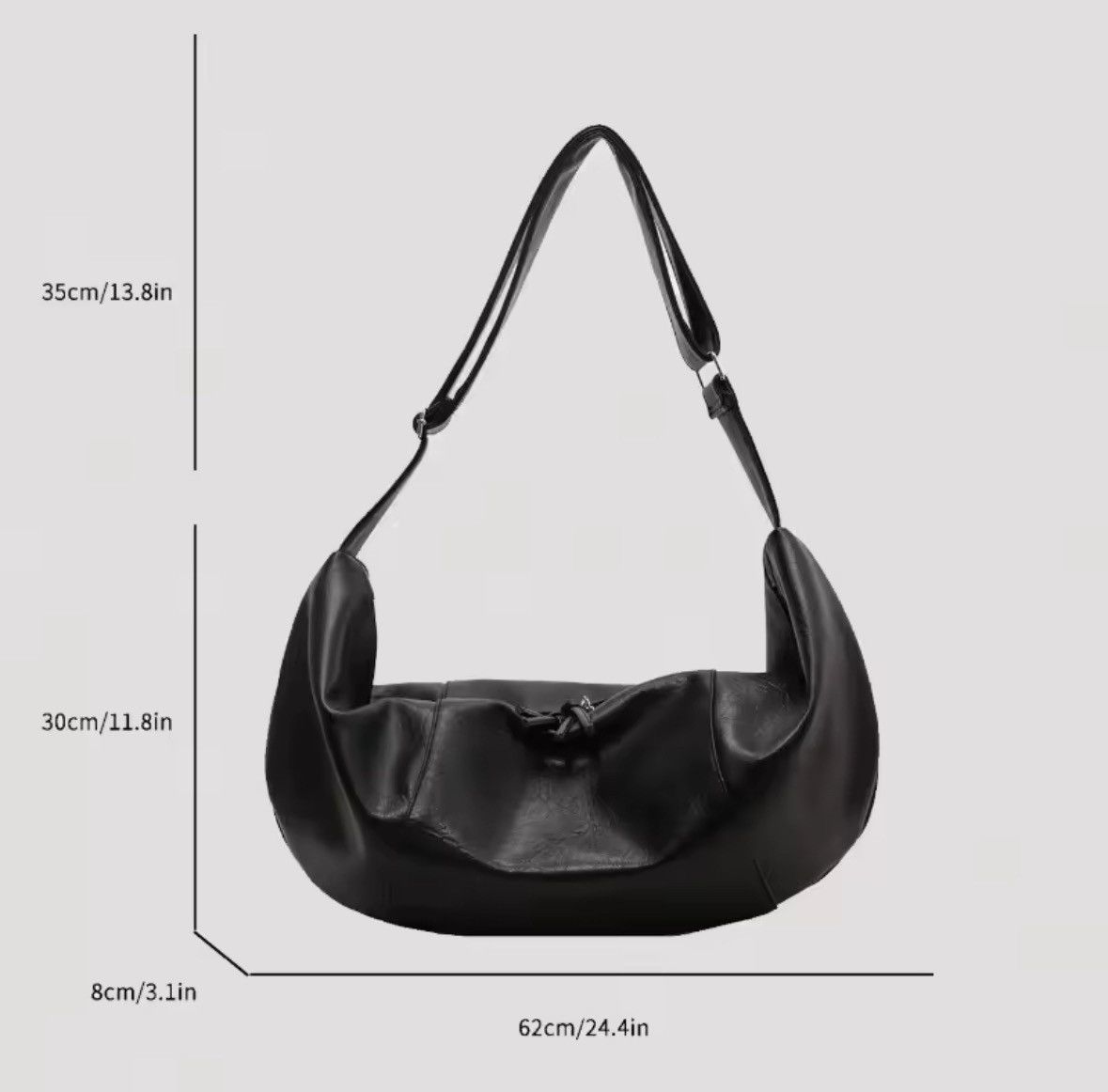 Japanese Brand × Vintage Stylish Dumpling Shaped PU Crossbody Bag Size ONE SIZE - 3 Thumbnail