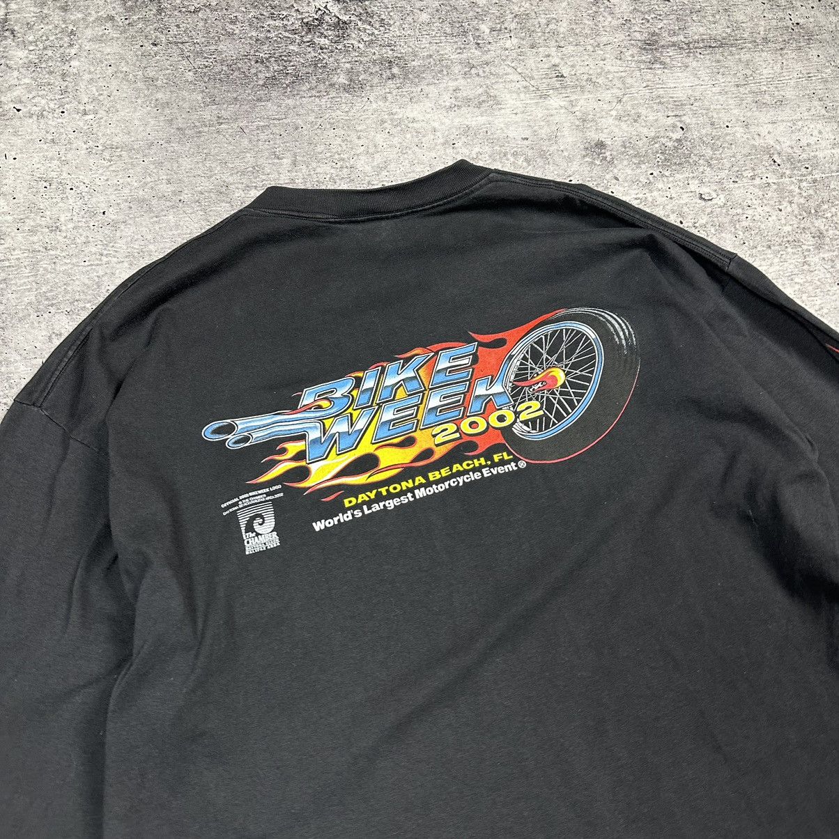 Vintage Vintage USA 2002 Daytona Bike Week Long Sleeve Flames Size US XXL / EU 58 / 5 - 9 Thumbnail