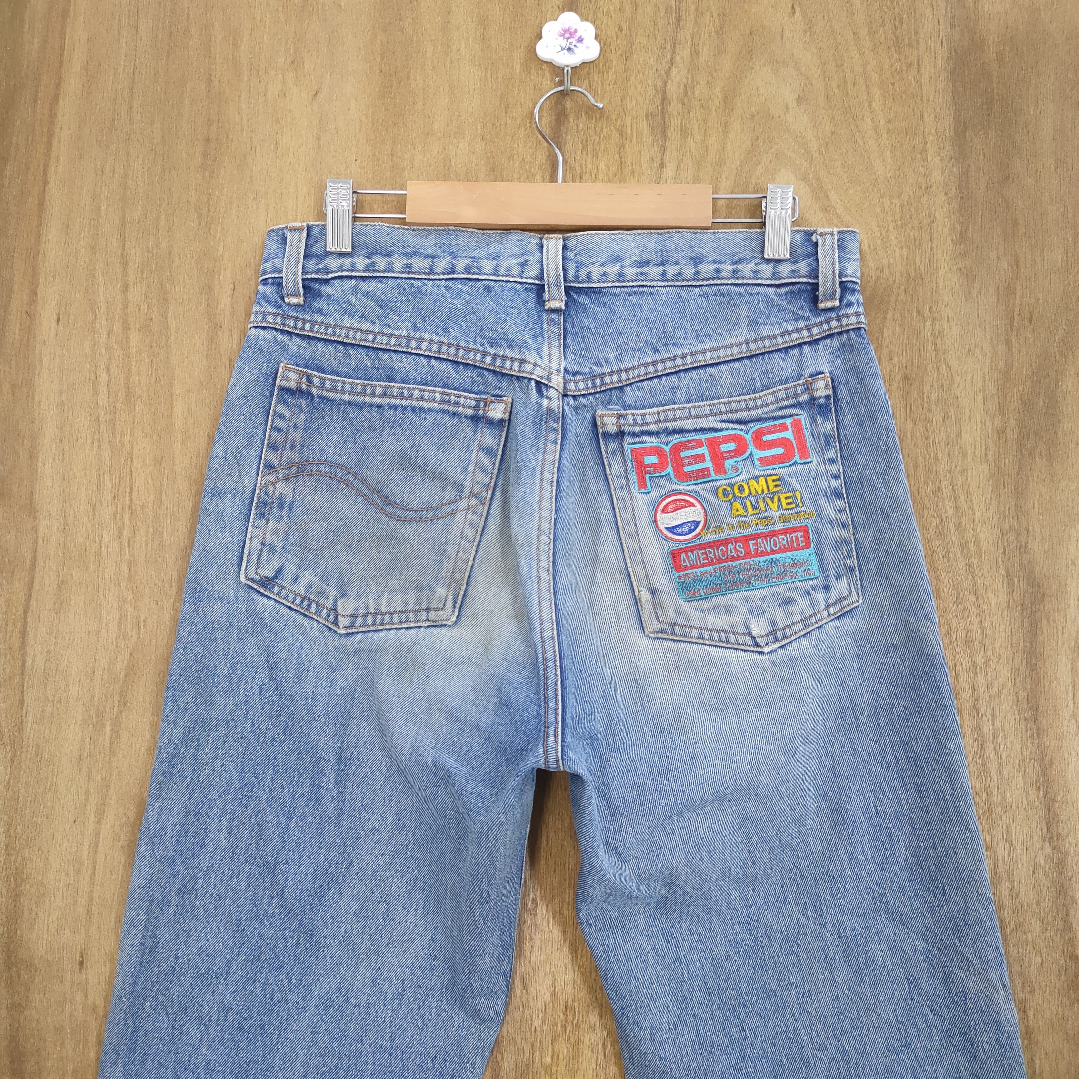 Pepsi 30×29 💥 VINTAGE PEPSI FADED DISTRESSED JEANS PANTS Size US 30 / EU 46 - 9 Thumbnail