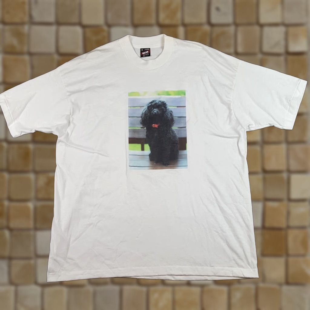 Fruit Of The Loom VINTAGE Fruit of the Loom T-Shirt Men 2XL White Dog Print Poodle Labradoodle Cute 90s Retro Size US XXL / EU 58 / 5 - 1 Thumbnail