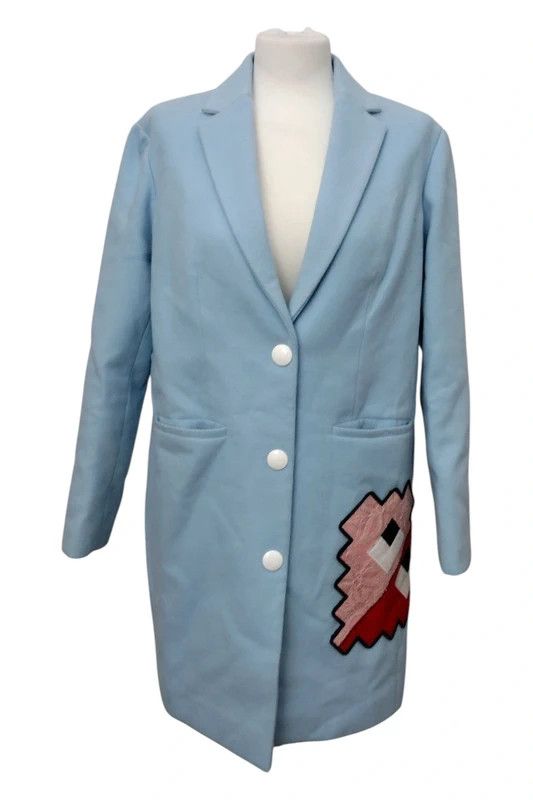 Iceberg Ice Play by Iceberg Baby Blue Pixel Art Coat Size L / US 10 / IT 46 - 2 Thumbnail