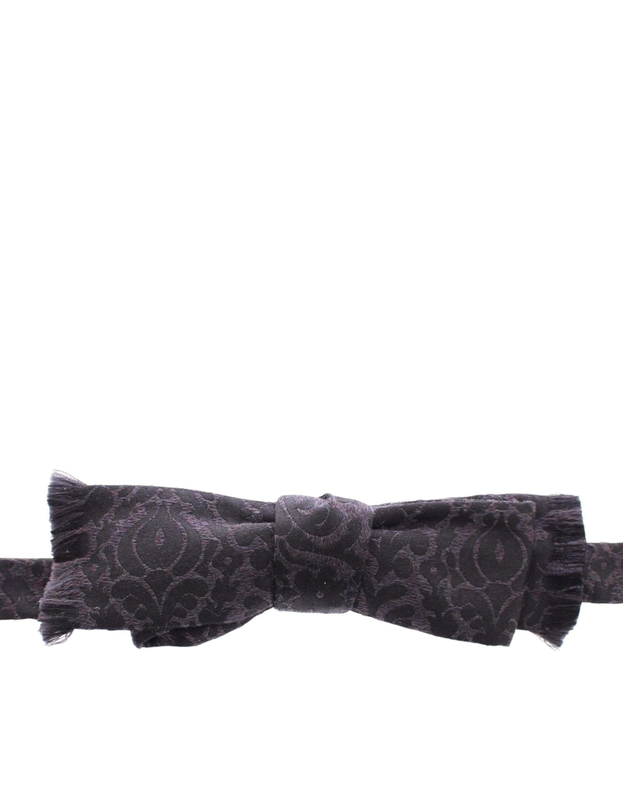 Dolce & Gabbana Elegant Black Paisley Silk-Wool Blend Bow Men's Tie Size ONE SIZE - 1 Thumbnail