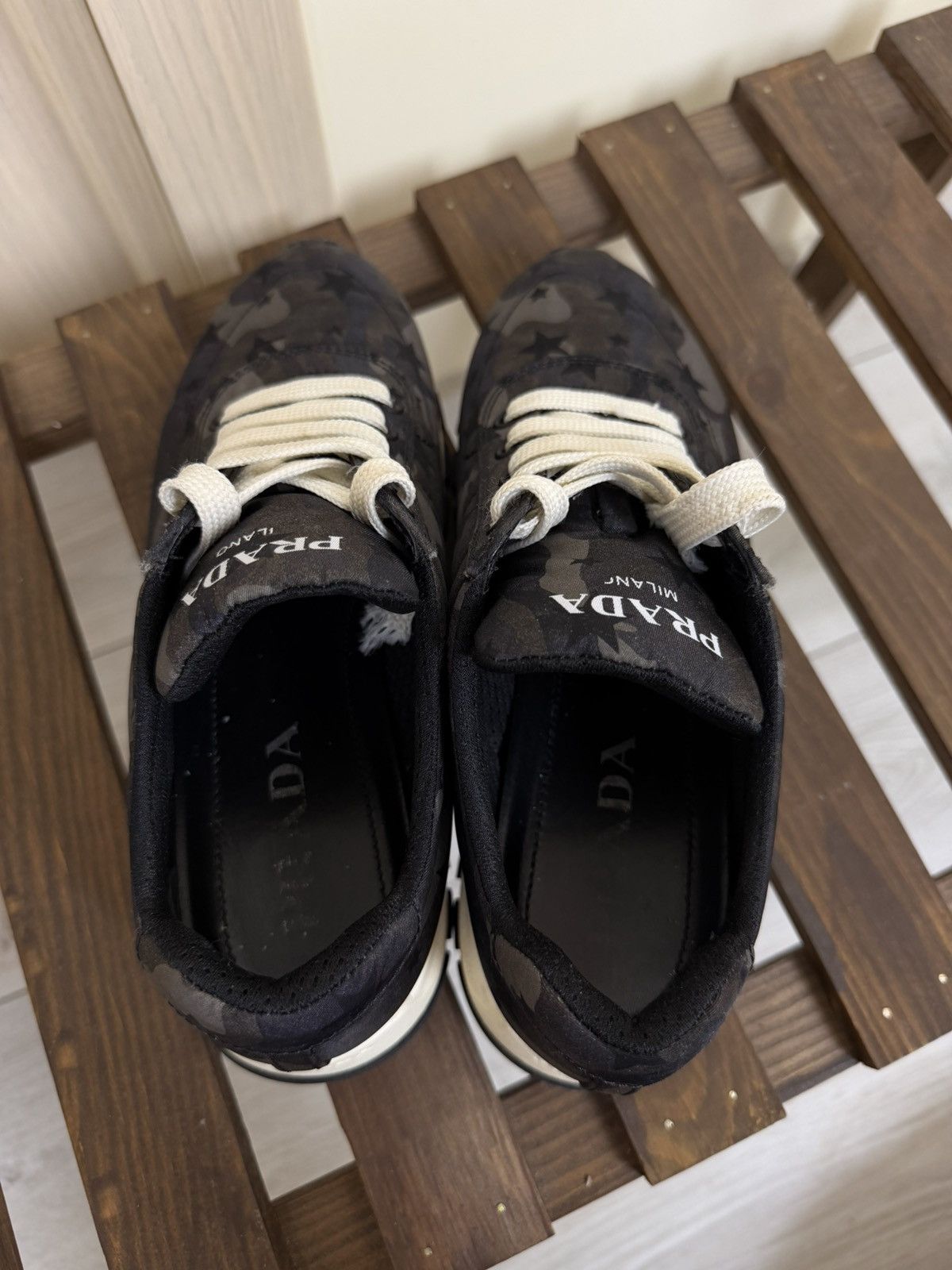 Prada Prada Nylon Camouflage Star Print Low-Top Sneakers shoes Size US 9 / IT 39 - 10 Thumbnail
