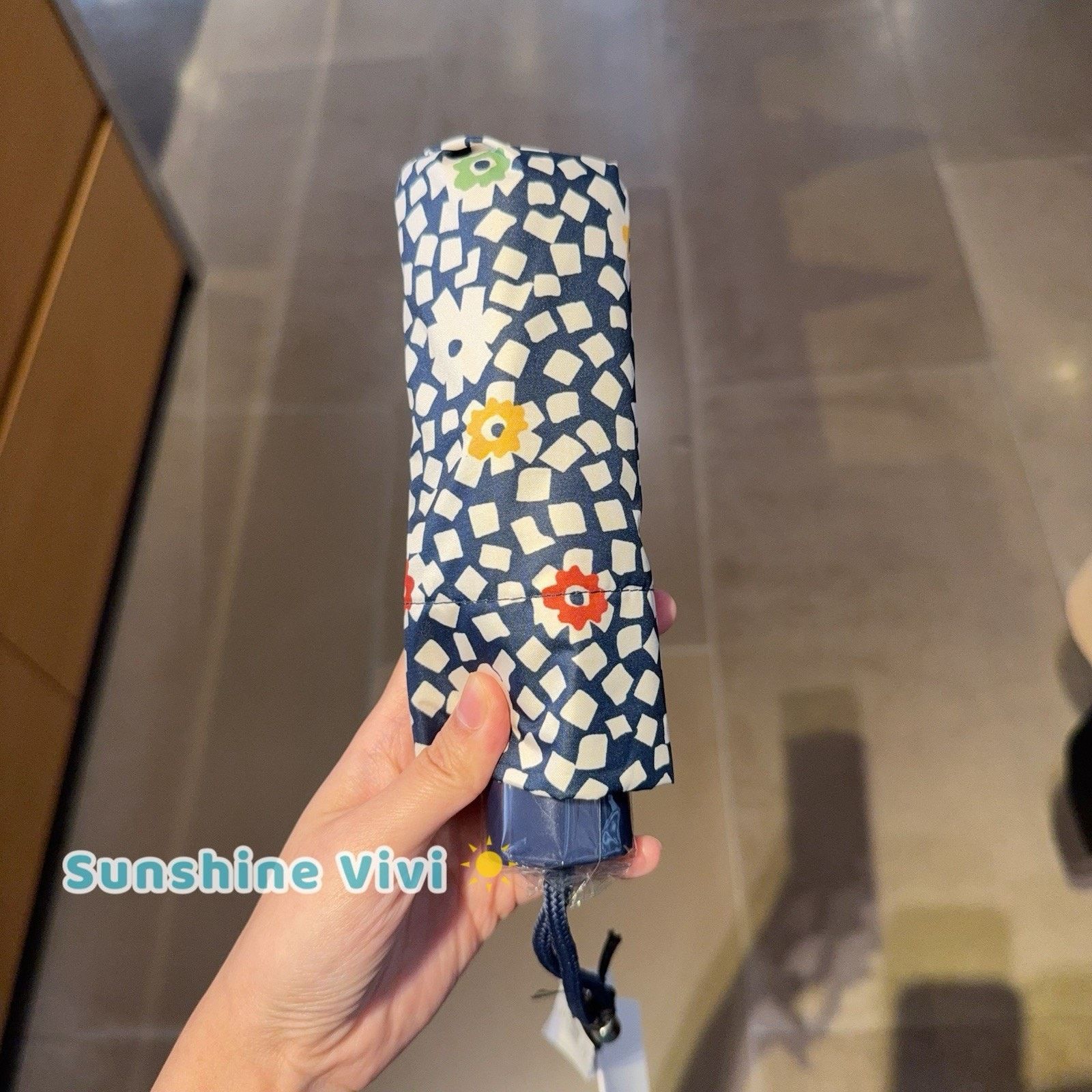 Coach NWT Coach Uv Protection Mini Umbrella Plaid Print Blue CBM55 Size ONE SIZE - 1 Thumbnail