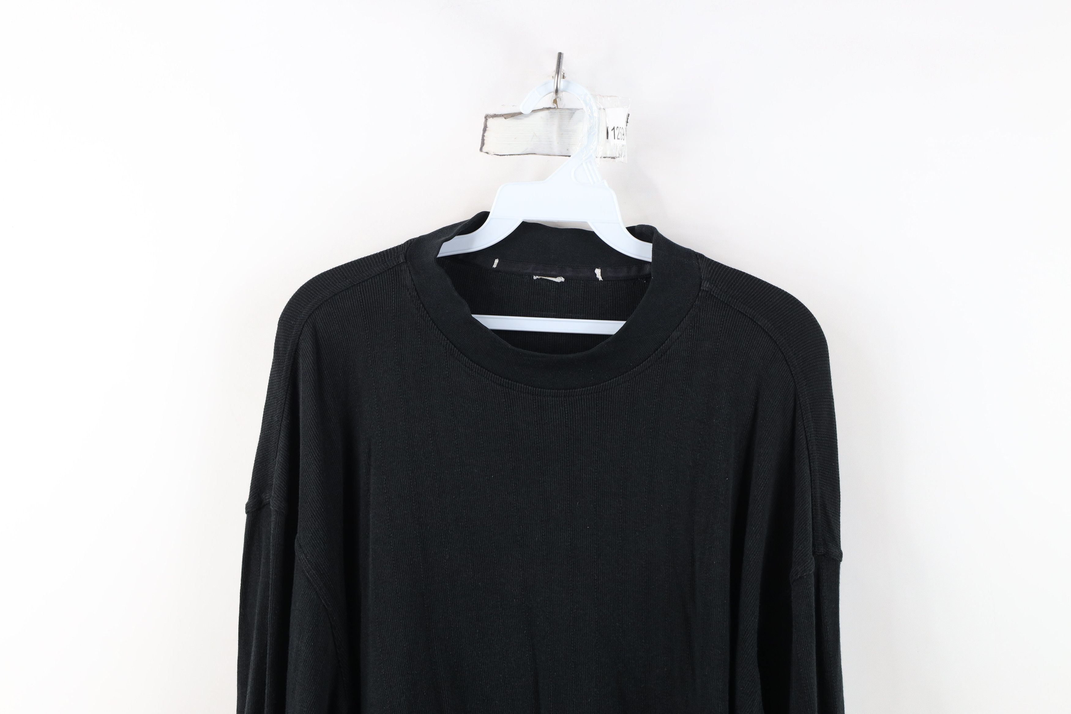 Vintage Vintage 90s Streetwear Gabardine Knit Mock Neck T-Shirt Size US XL / EU 56 / 4 - 2 Thumbnail