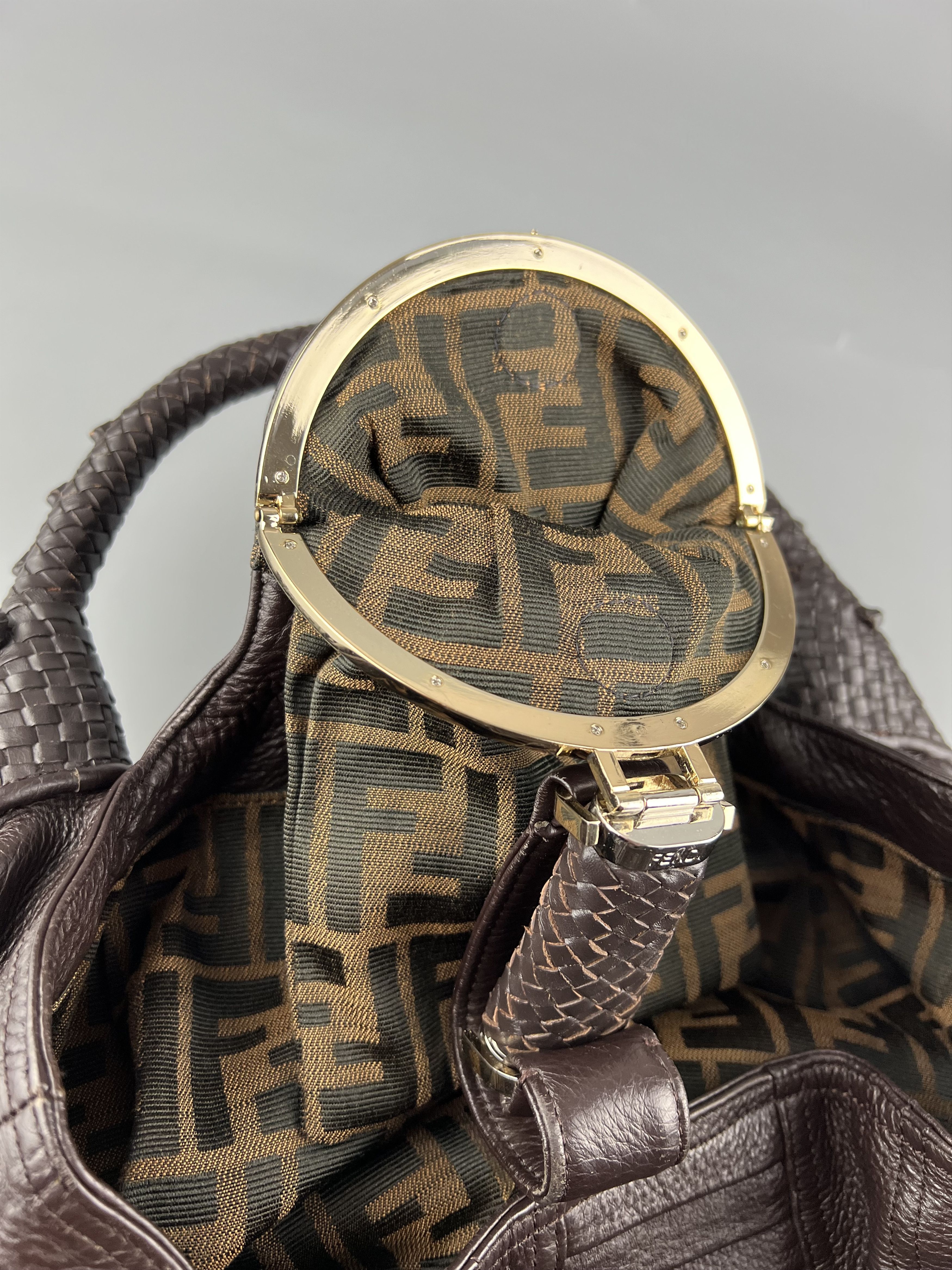 Fendi Fendi Spy Brown Leather Handbag Size ONE SIZE - 6 Thumbnail