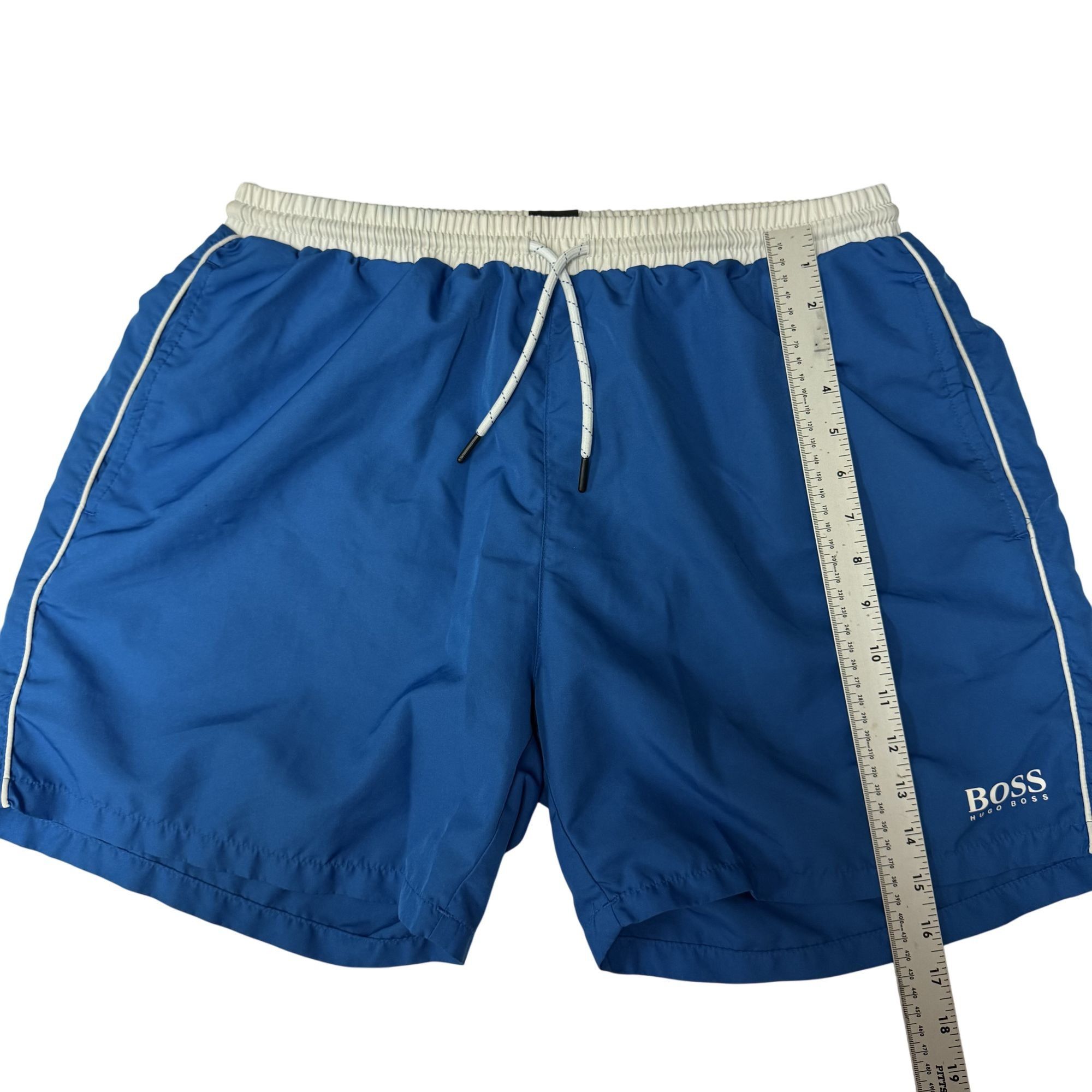 Hugo Boss Hugo Boss Blue Swim TRUNKS Spell Out Logo Athletic Shorts Size US 32 / EU 48 - 9 Thumbnail