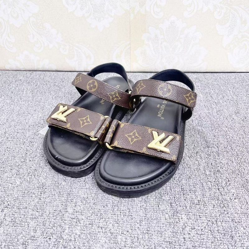 Louis Vuitton Louis Vuitton Sunset Brown Leather Sandals 0079 Size US 6 / IT 36 - 1 Thumbnail