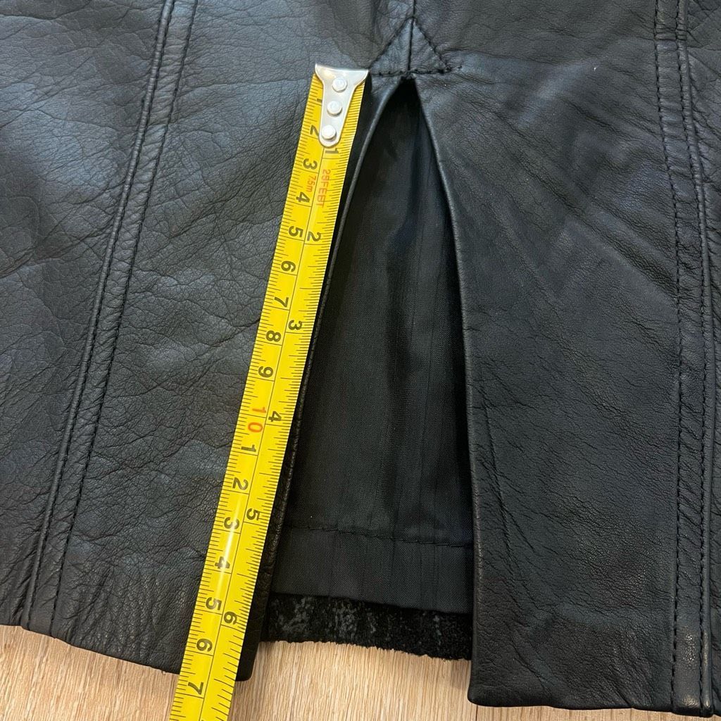 Vintage Winlit Vintage Black Leather & Suede High Waist Pencil Skirt Size 28" / US 6 / IT 42 - 11 Thumbnail