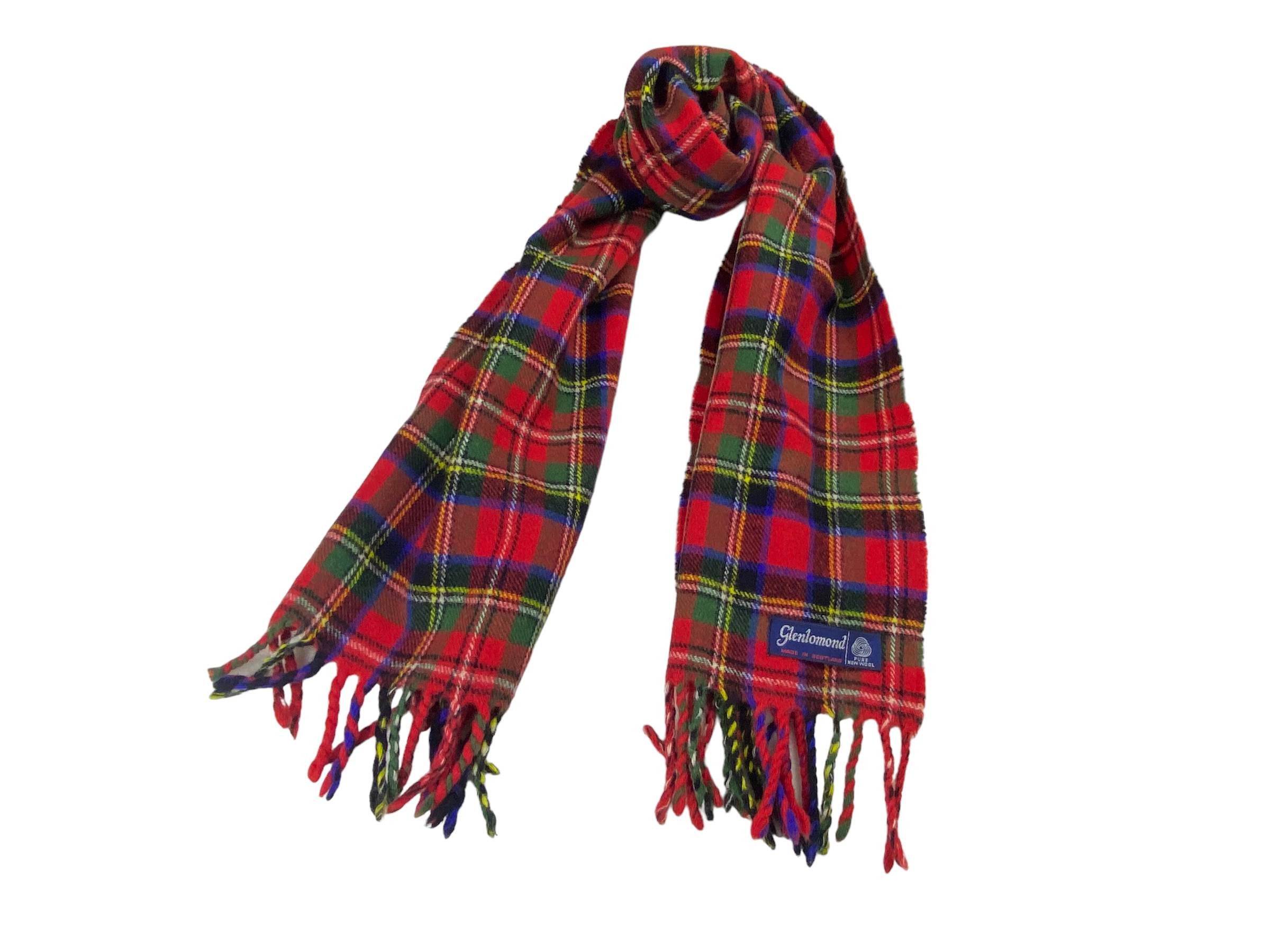 Vintage Vintage Glenlomond Checkered Pure Wool Scarf - Tartan Plaid Size ONE SIZE - 1 Thumbnail
