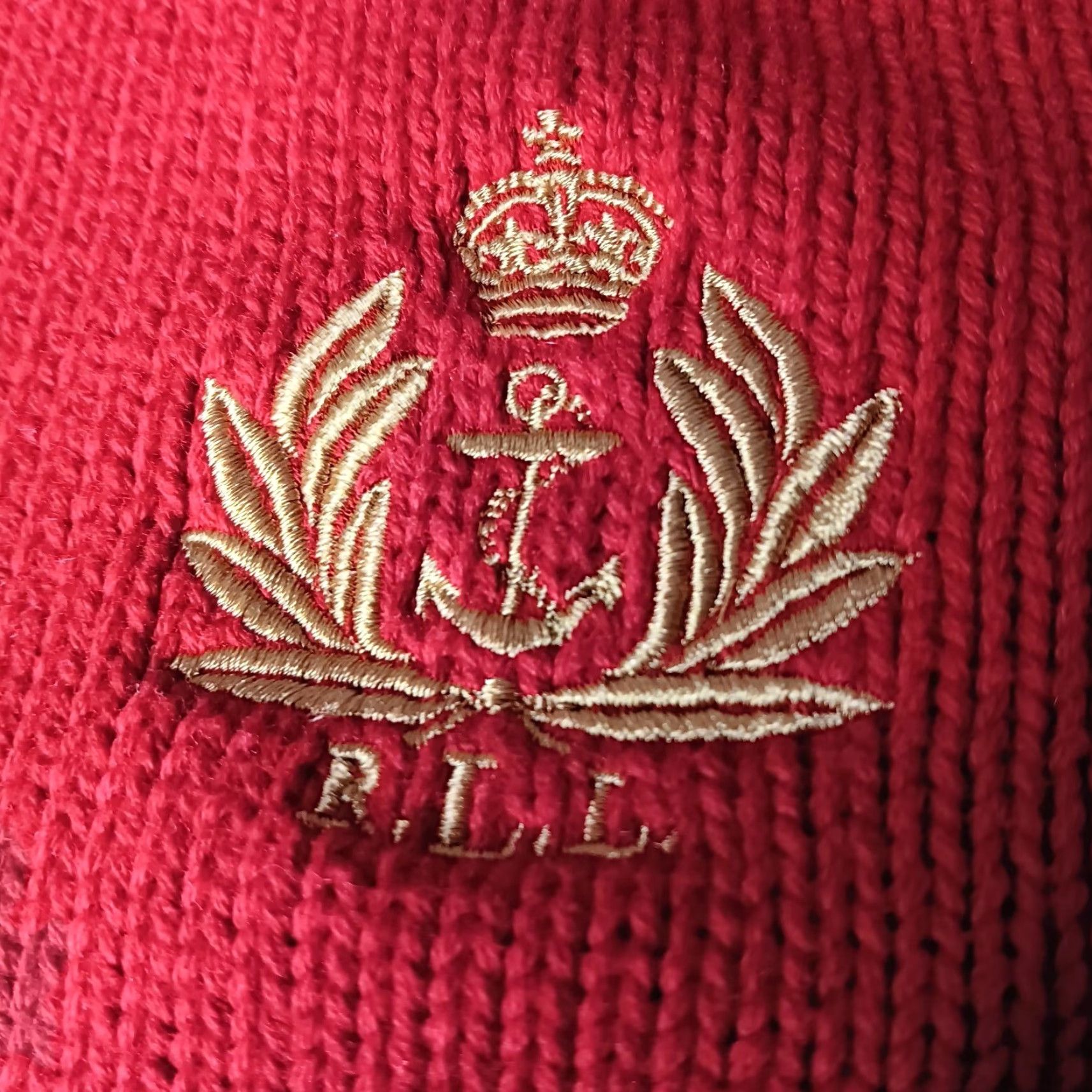Ralph Lauren Ralph Lauren Jeans Company Sweater XL Turtleneck Red Gold Anchor Crest Nautical Preppy Size XL / US 12-14 / IT 48-50 - 2 Thumbnail