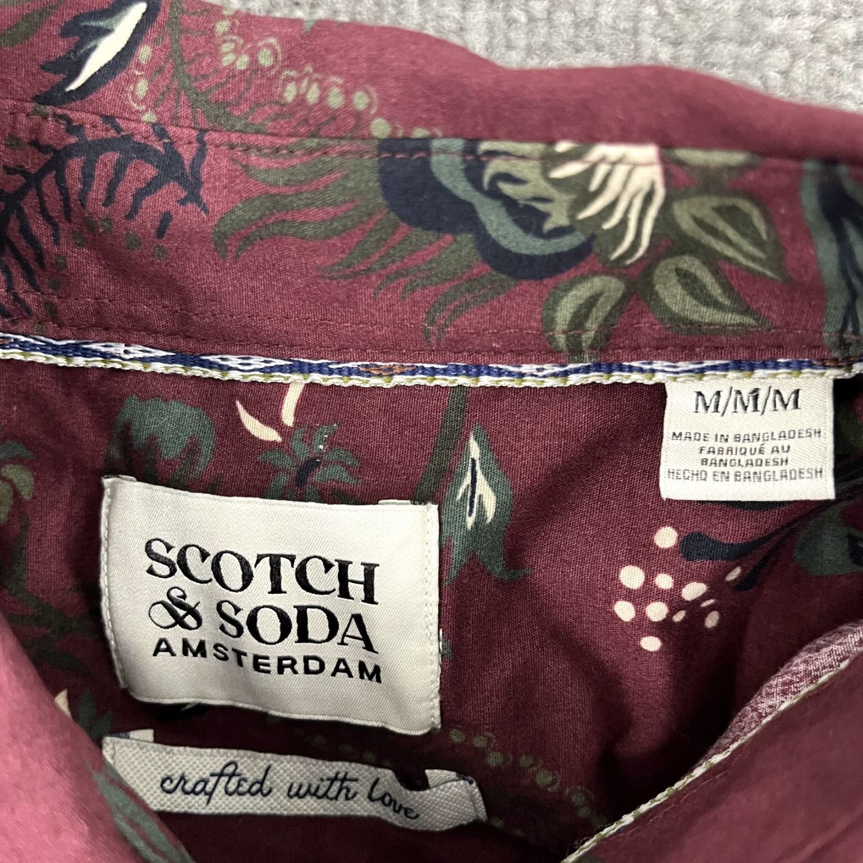 Scotch & Soda Scotch & Soda Red Floral Button-Up Shirt Mens Medium Long Sleeve Preppy Casual Size US M / EU 48-50 / 2 - 4 Thumbnail