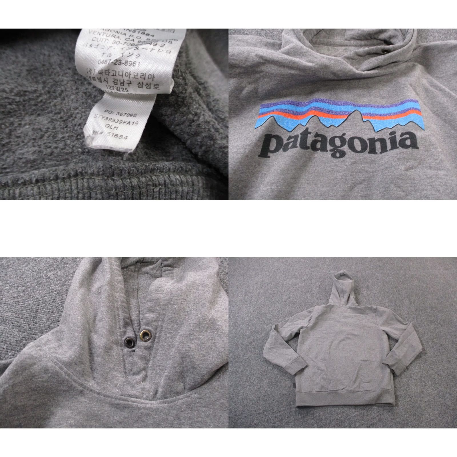 Patagonia Patagonia Hoodie Mens S Gray Logo Pullover Sweatshirt Regular Fit Hooded Knit Front Logo Size US S / EU 44-46 / 1 - 8 Thumbnail