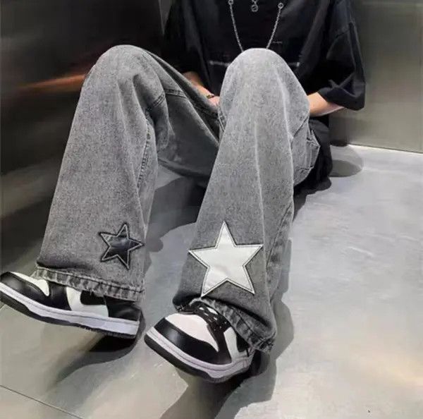 Japanese Brand Honjoh x Saki Vintage street star embroidered jeans Size US 33 - 5 Thumbnail