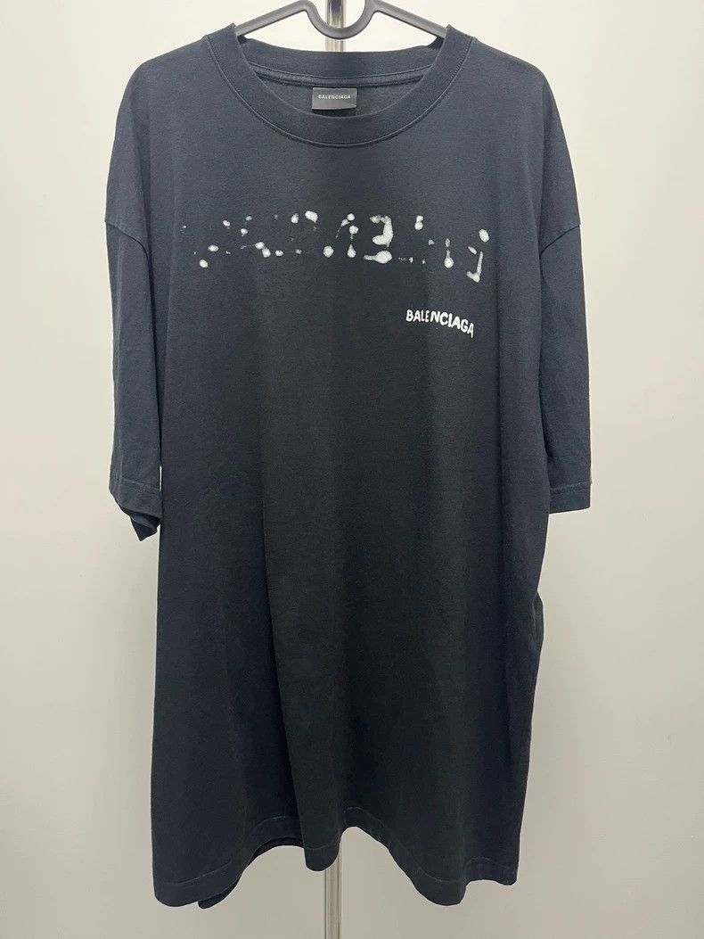 Balenciaga Balenciaga Black graffiti inkjet logo short sleeve Size US M / EU 48-50 / 2 - 1 Thumbnail