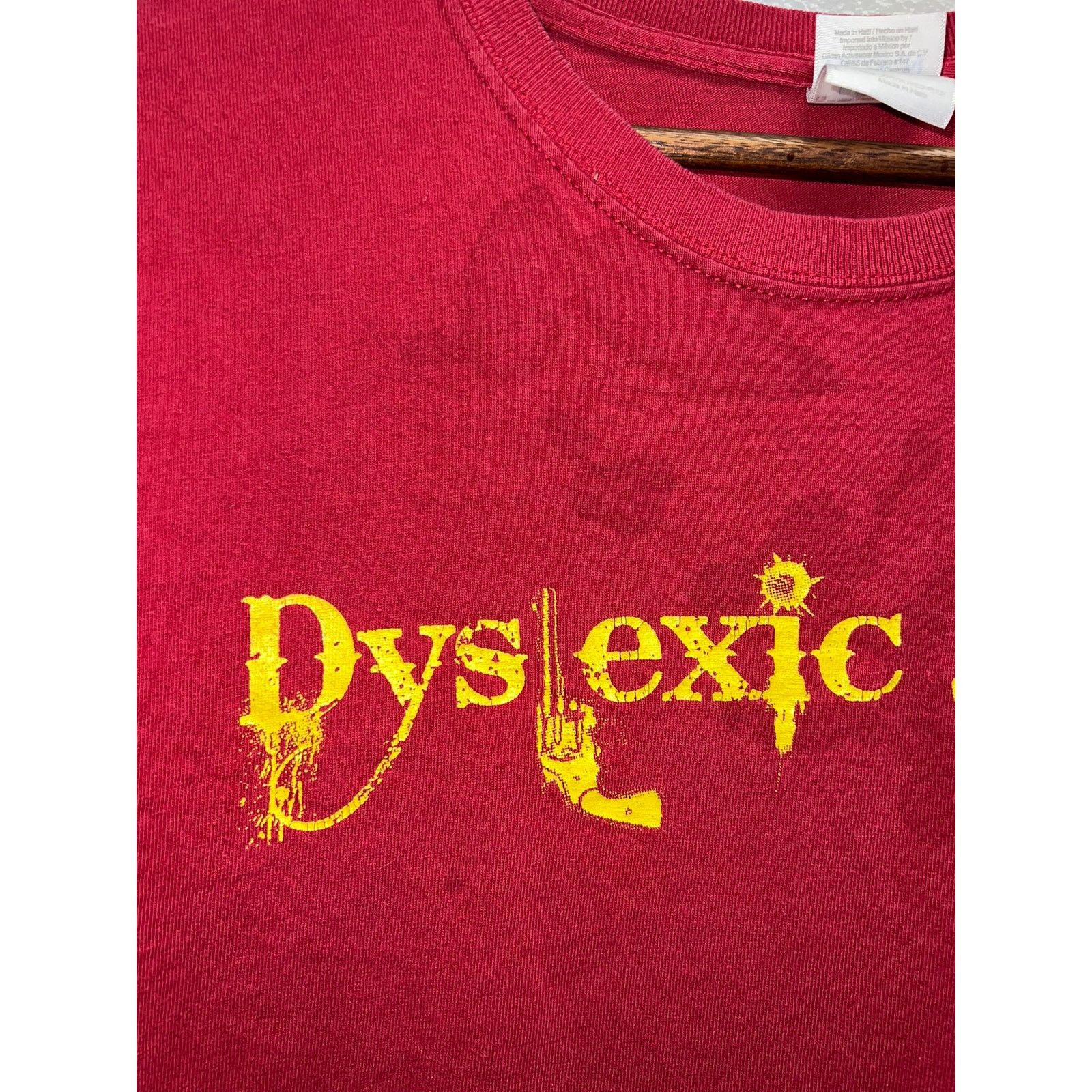 Gildan Dyslexic Rodeo Shirt Band Concert Tour Tee Stained Stain L Size US L / EU 52-54 / 3 - 3 Thumbnail