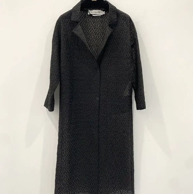 Dior Dior Black Polyester Women's Coat 0089 Size L / US 10 / IT 46 - 1 Thumbnail