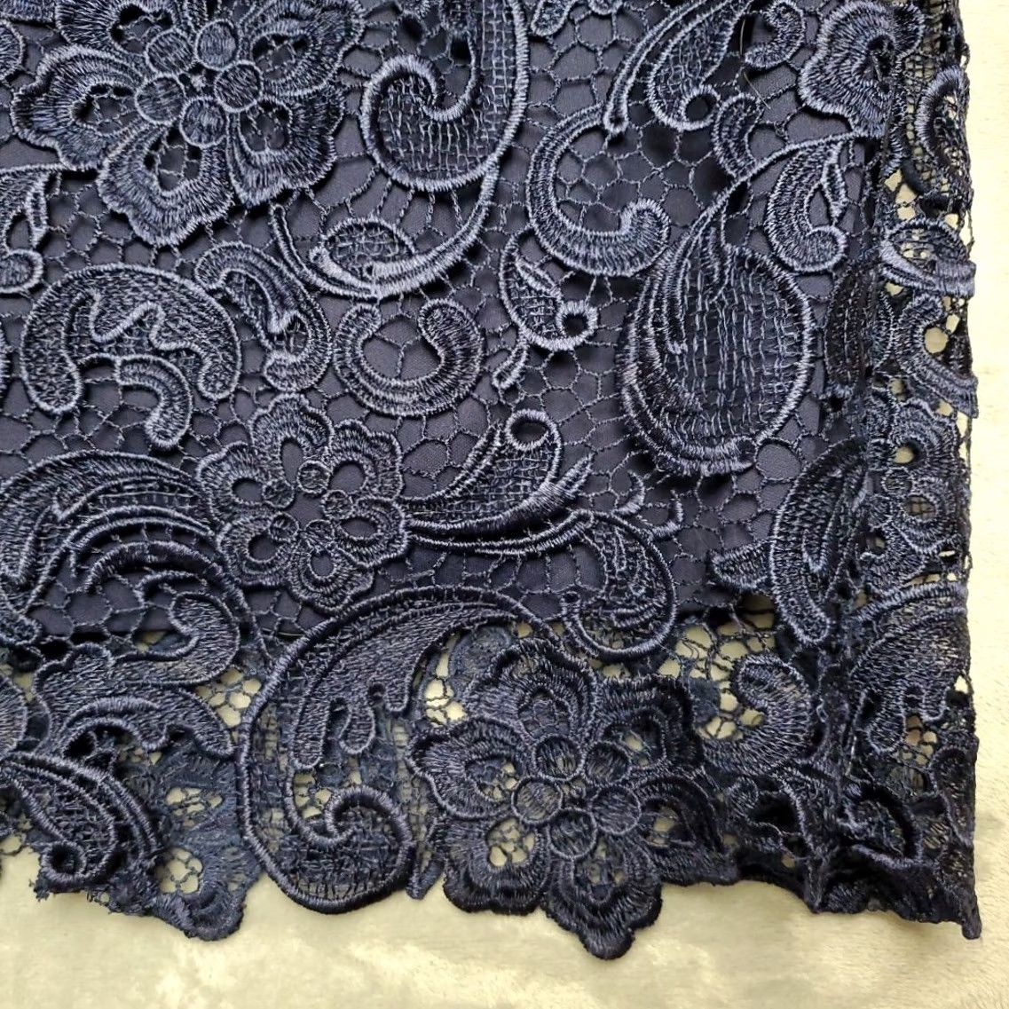 Vintage Floral Crocheted Dress Womens L Blue Lace Overlay Whimsigoth Witchy Y2K Retro Dress Size L / US 10 / IT 46 - 3 Thumbnail