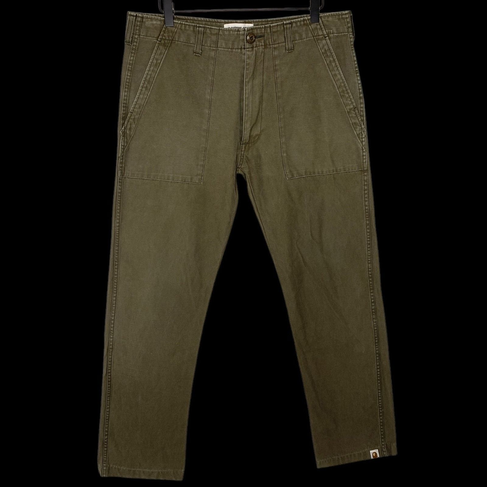 Bape Classics Army Patch Pants (Olive) | L (~34) Size US 34 / EU 50 - 2 Thumbnail
