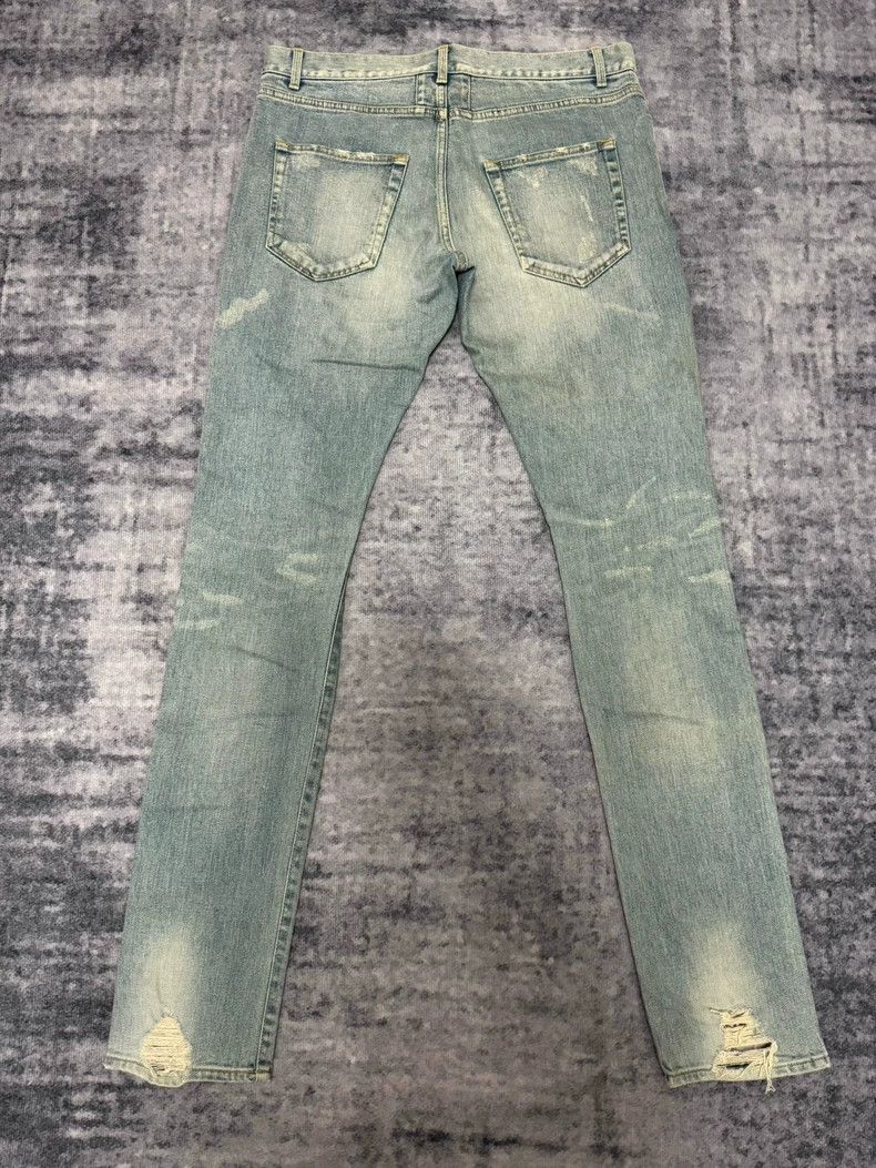 Yves Saint Laurent Saint Laruent14SS Blue Jeans with Cat's Claw Wrecking jeans Size US 32 / EU 48 - 2 Thumbnail
