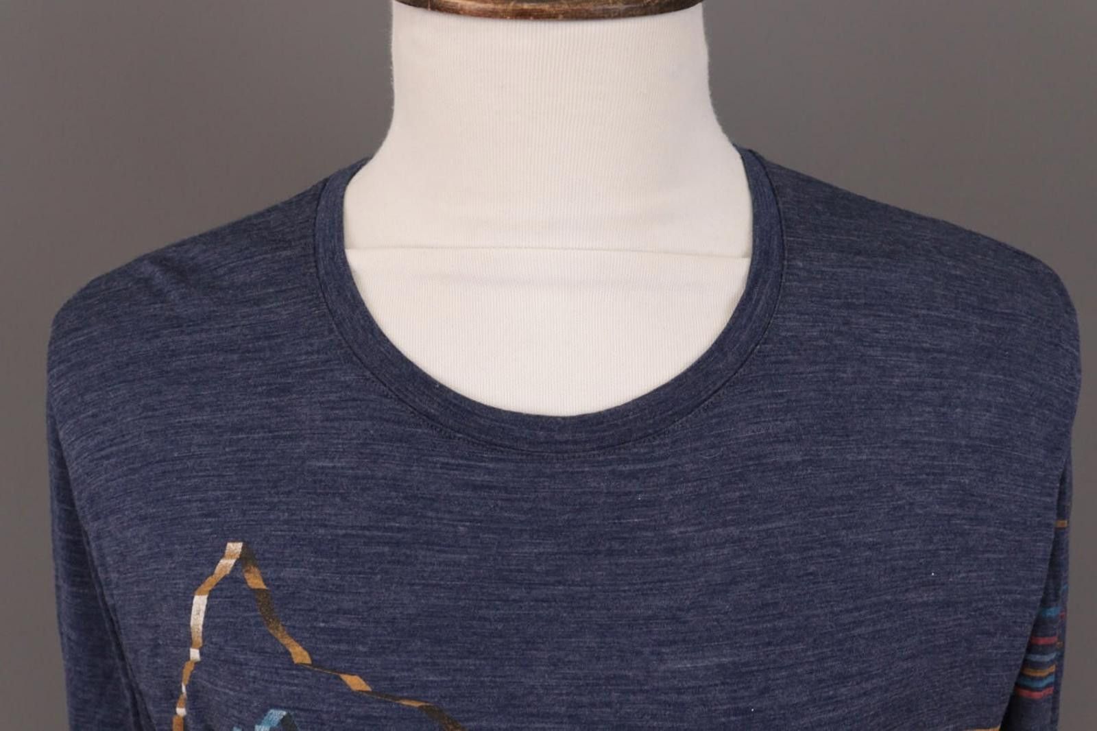 Icebreaker Icebreaker Merino Blue Striped Wool Crew Shirt Size XL Size US XL / EU 56 / 4 - 4 Thumbnail