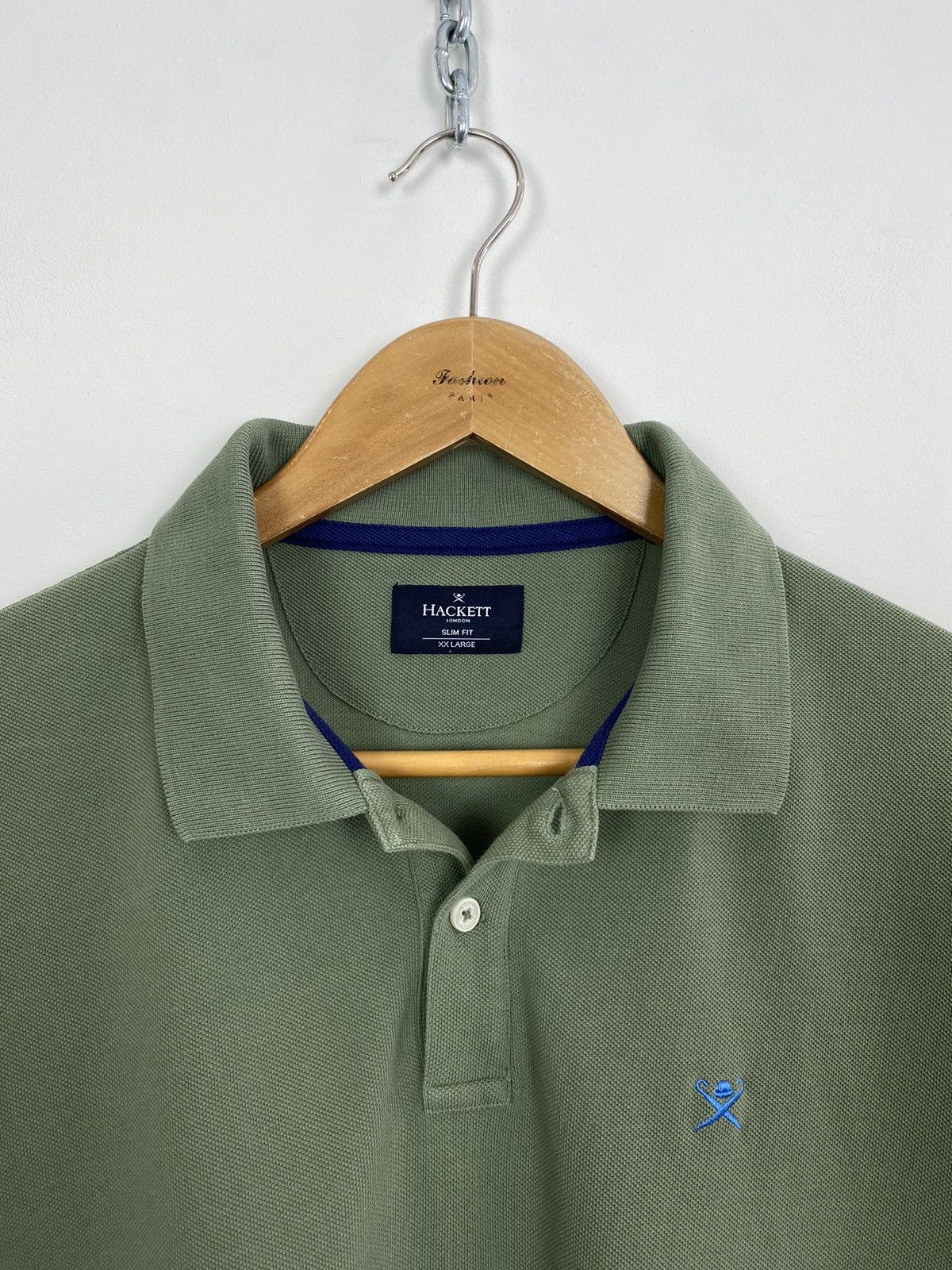 Pretty Green Hackett London Short Sleeve Slim Fit Polo Shirt Khaki Green Size US XXL / EU 58 / 5 - 3 Thumbnail