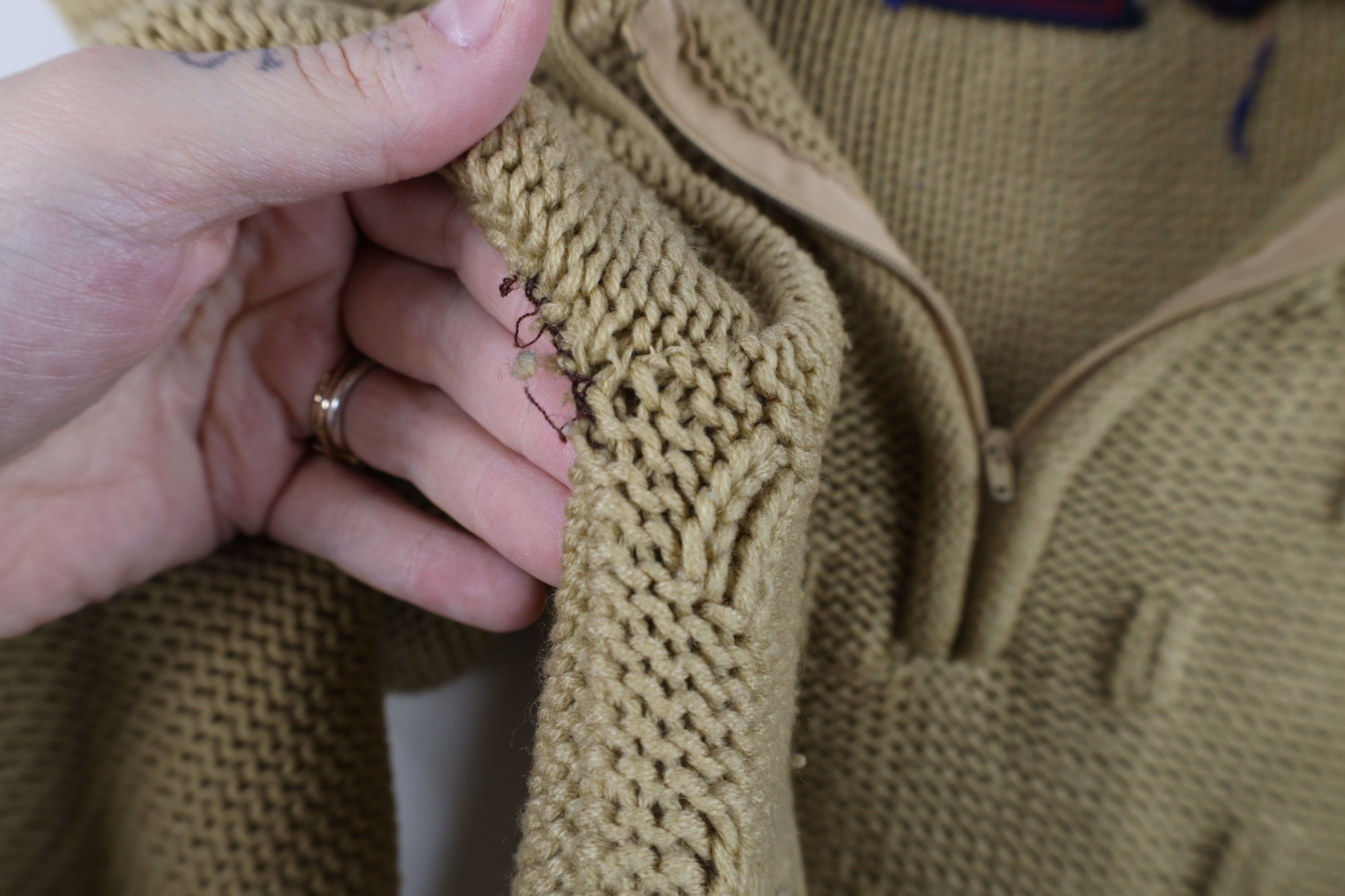 Vintage Vintage 90s Streetwear Ribbed Cable Knit Hoodie Sweater Size M / US 6-8 / IT 42-44 - 6 Thumbnail