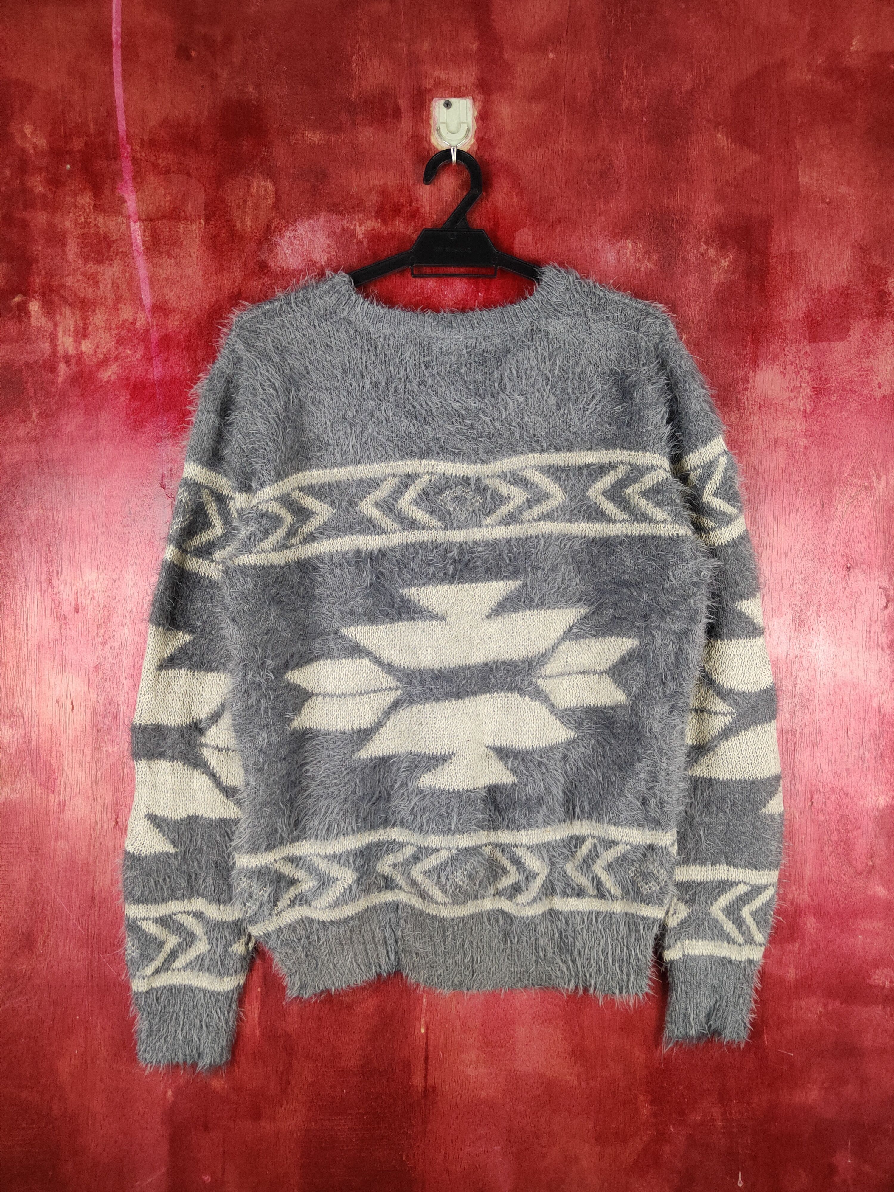 Japanese Brand Revo Dark Gray Shag Shaggy Fur Mohair Knitwear #S1957 Size US M / EU 48-50 / 2 - 7 Thumbnail