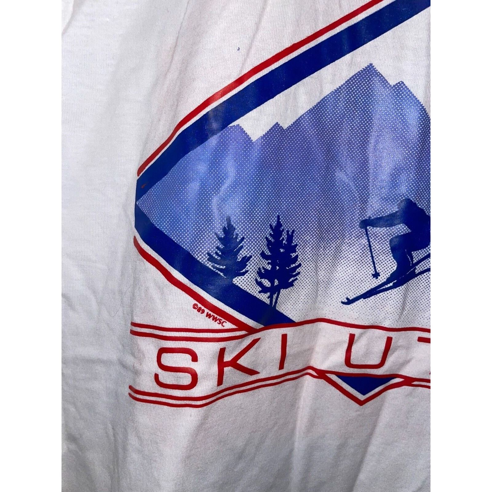 Jerzees Vintage Utah Shirt Skiing Nature Mountain Graphic White Tee Size US M / EU 48-50 / 2 - 3 Thumbnail
