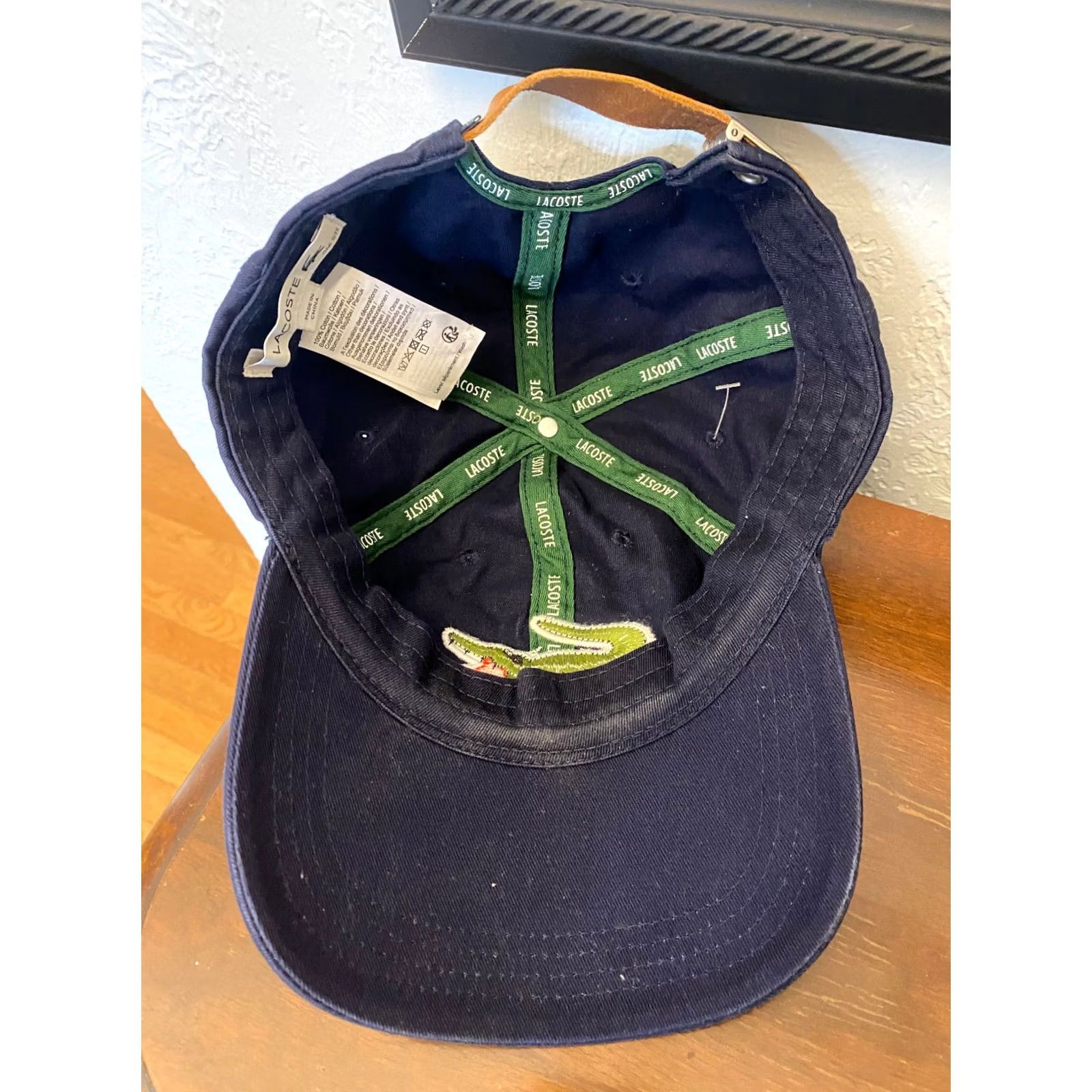 Lacoste Lacoste Hat Strapback Black Green Leather Crocodile Adjustable Cap Mens One Size Baseball Cap Logo Shirt/Cap Style Size ONE SIZE - 3 Thumbnail
