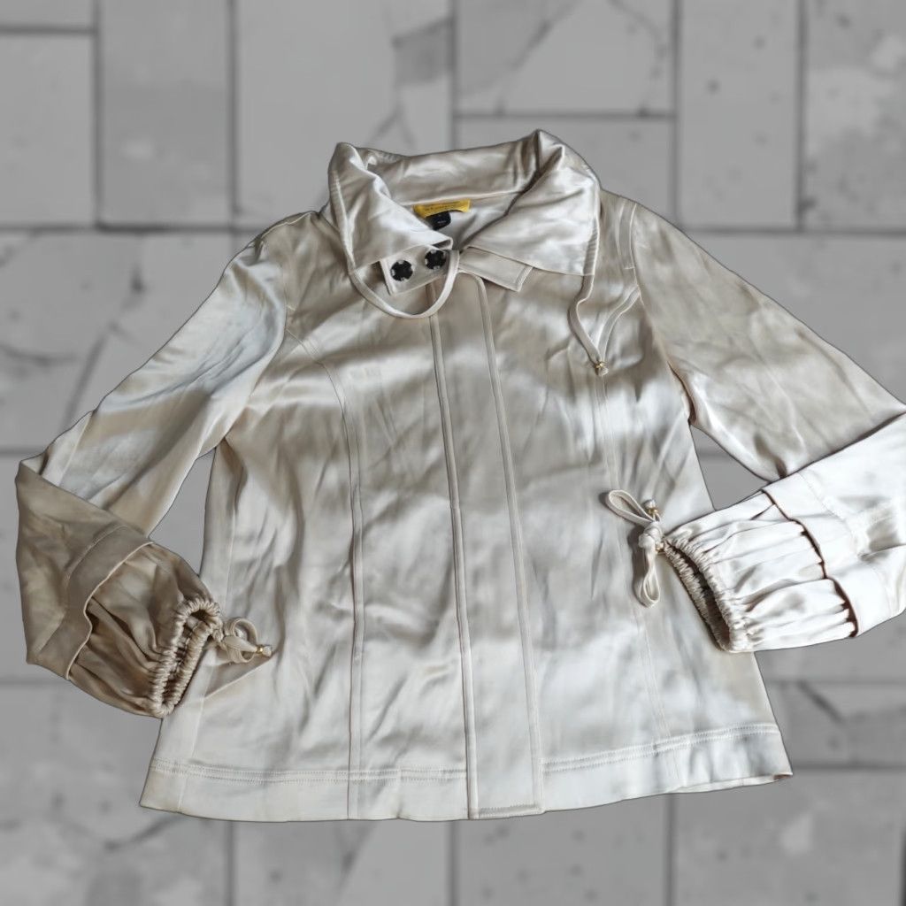 St. John St. John Womens Jacket Medium Beige Gold Solid Windberaker Size M / US 6-8 / IT 42-44 - 1 Thumbnail