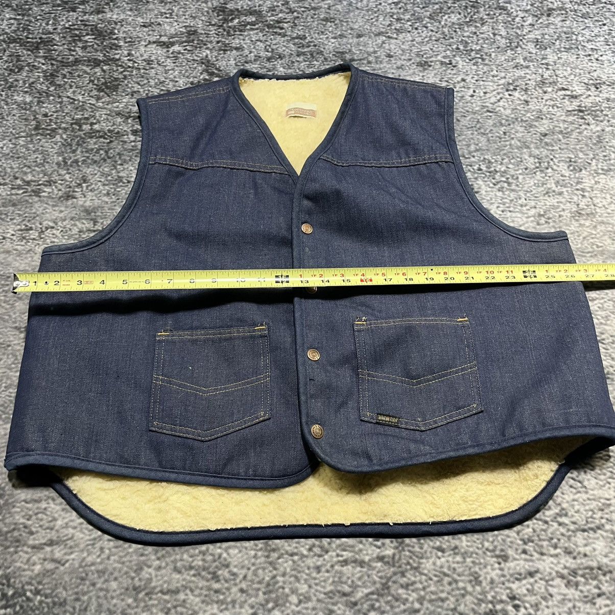 Sears Vintage Sears Roebucks Western Wear Sherpa Lined Denim Vest Size US XL / EU 56 / 4 - 6 Thumbnail