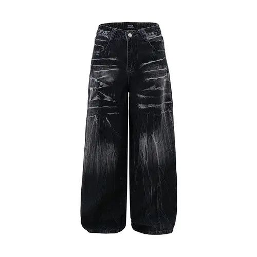 Handmade × Japanese Brand × Jean Pants Men's oversize hip-hop trendy washed tie-dye jeans Size US 34 / EU 50 - 1 Thumbnail