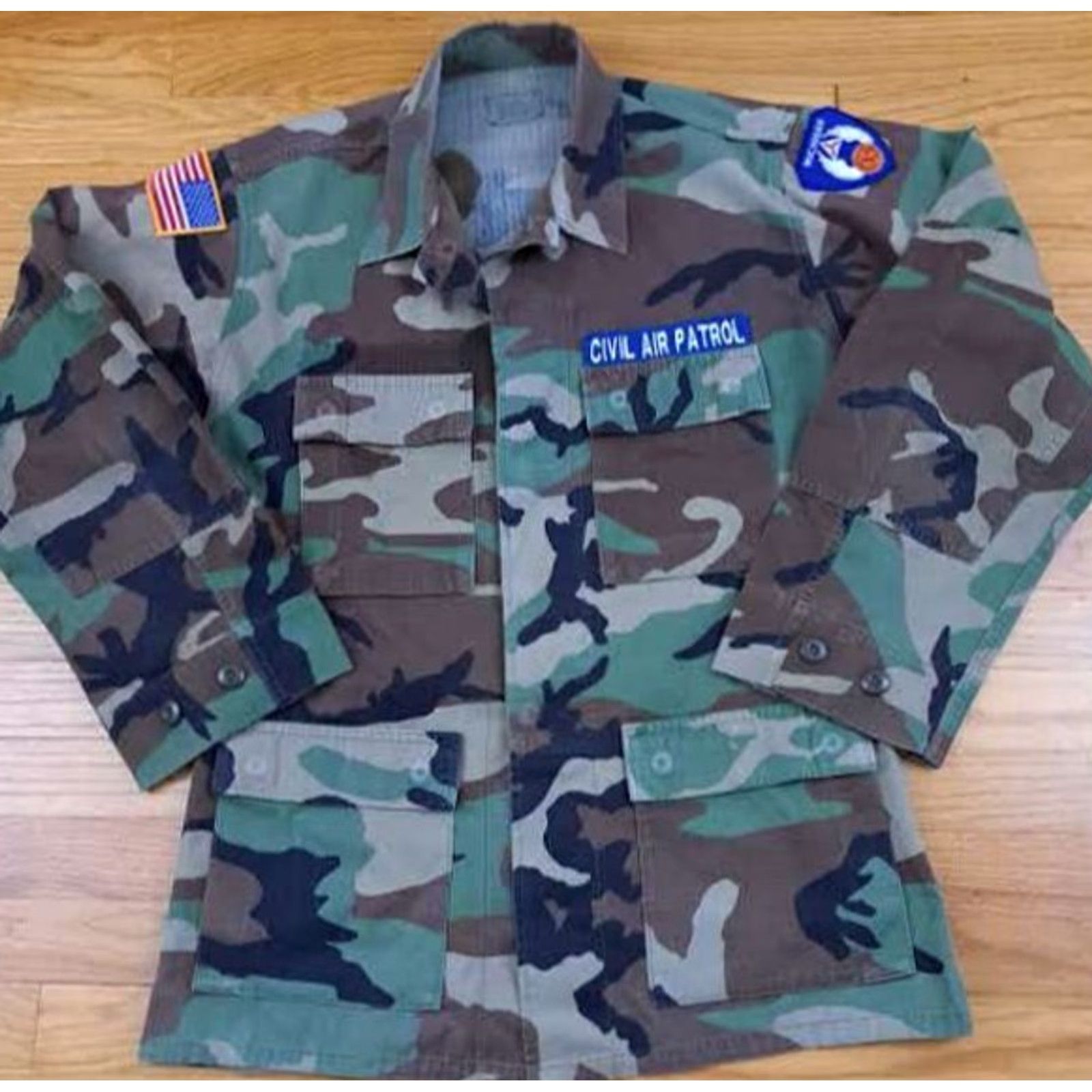 Vintage VINTAGE Michigan 63 Civil Air Patrol Camouflage Field Shirt Small Regular Size US S / EU 44-46 / 1 - 3 Thumbnail