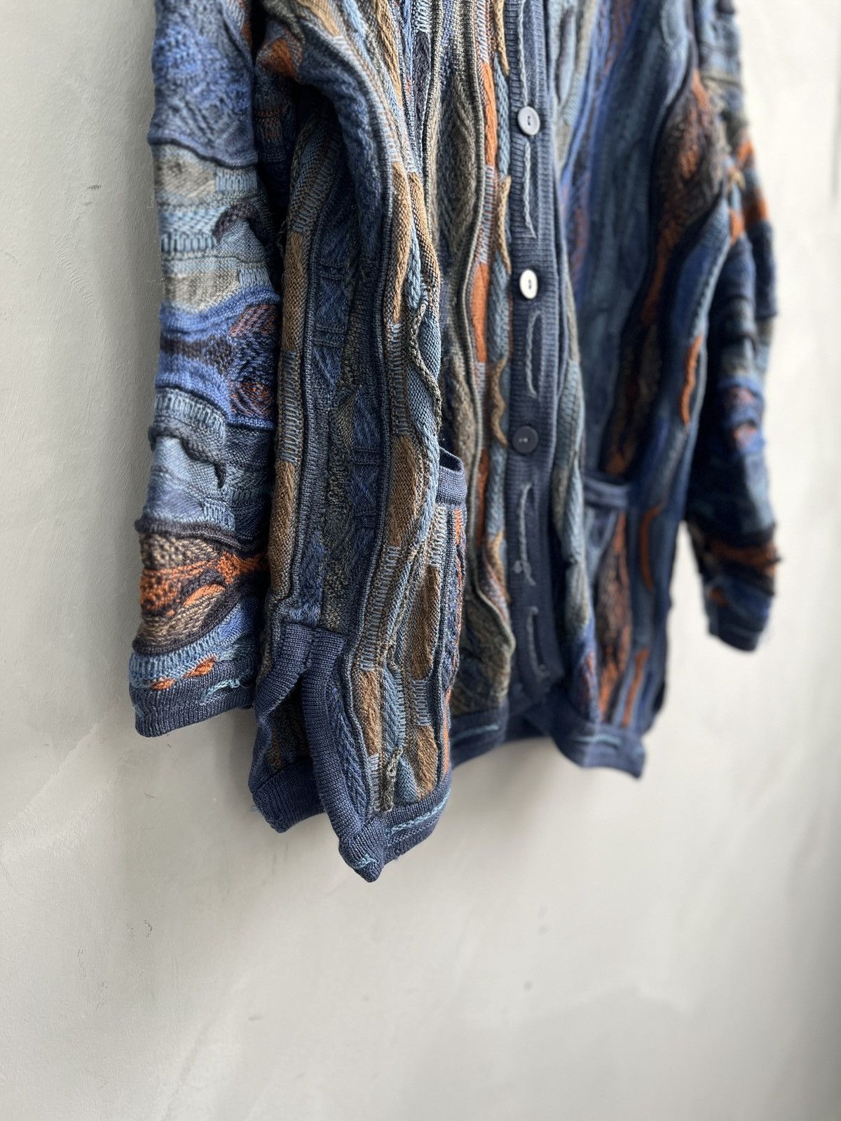 Vintage Coogi style Australia 3d knit sweater cardigan